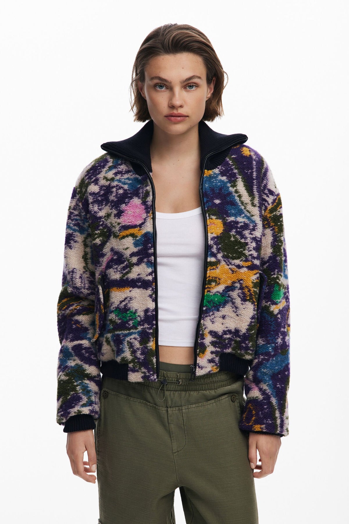 Desigual Heathered bomber jacket