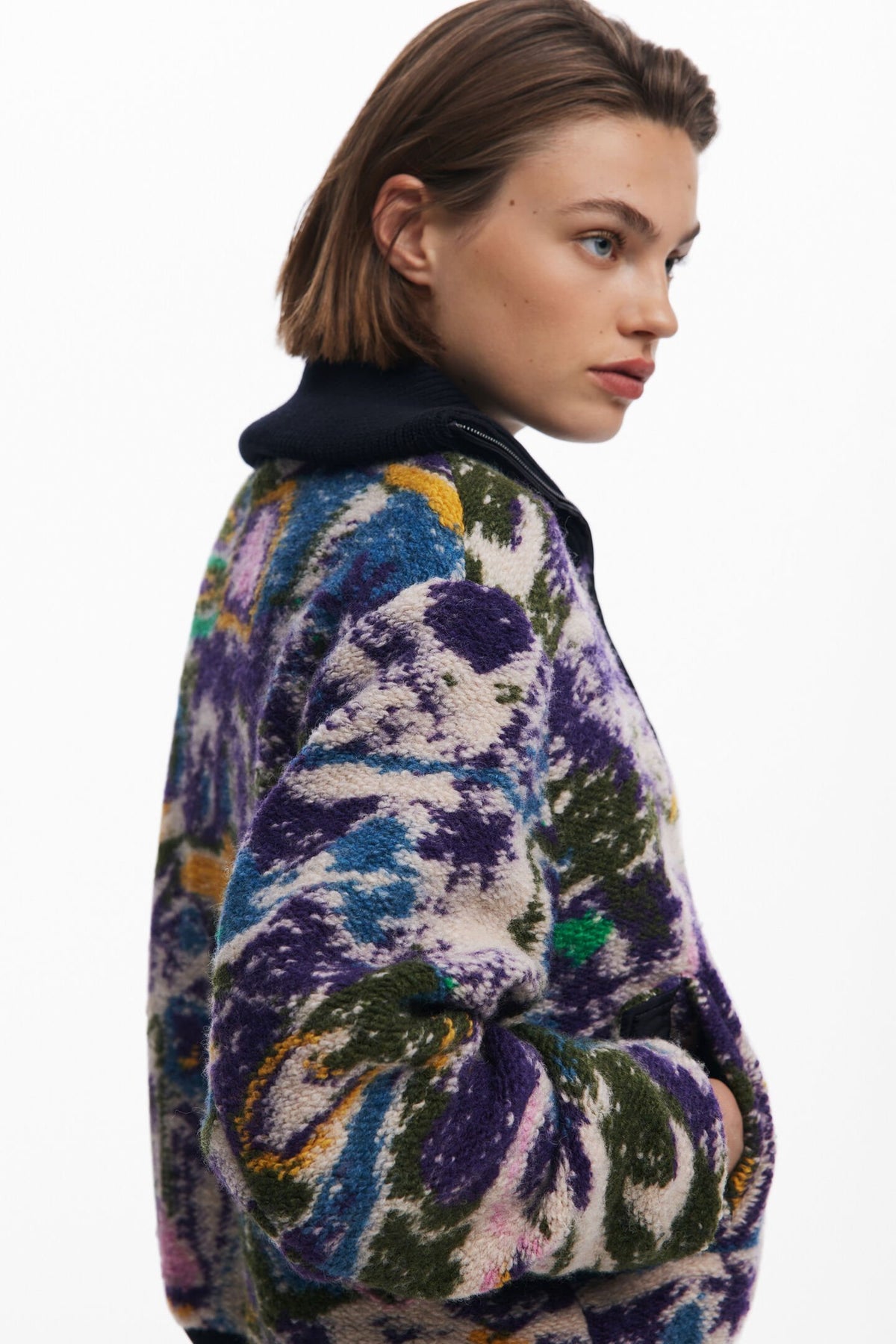 Desigual Heathered bomber jacket