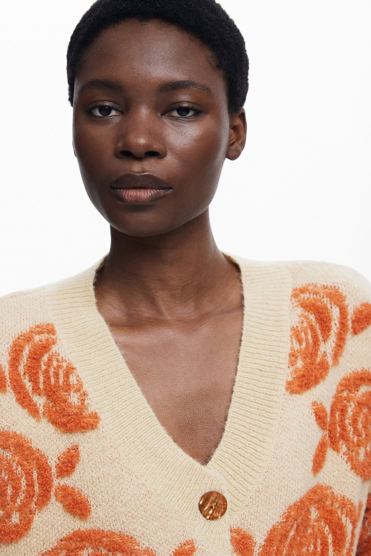 Desigual Pink button sweater