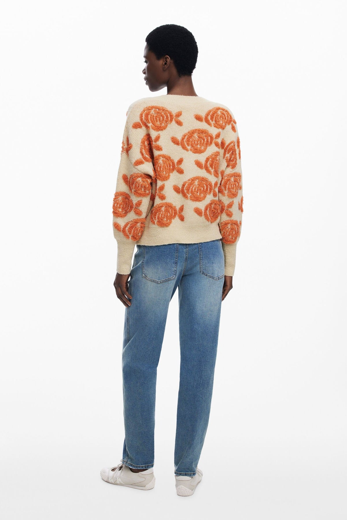 Desigual Pink button sweater