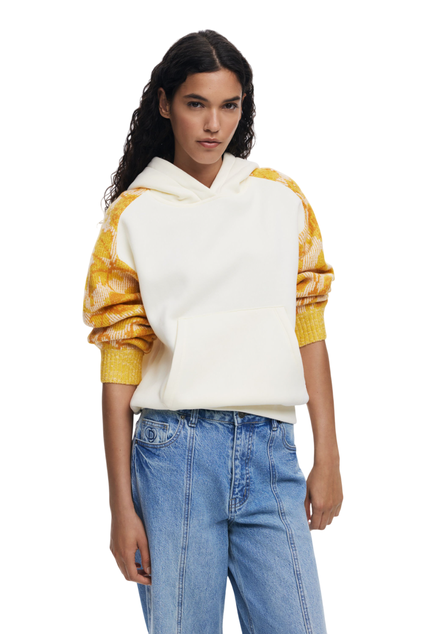 Desigual Jacquard sleeve sweatshirt