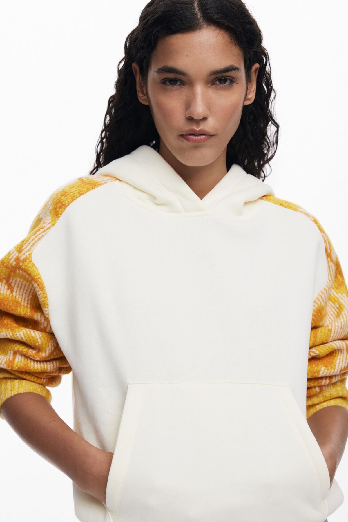 Desigual Jacquard sleeve sweatshirt