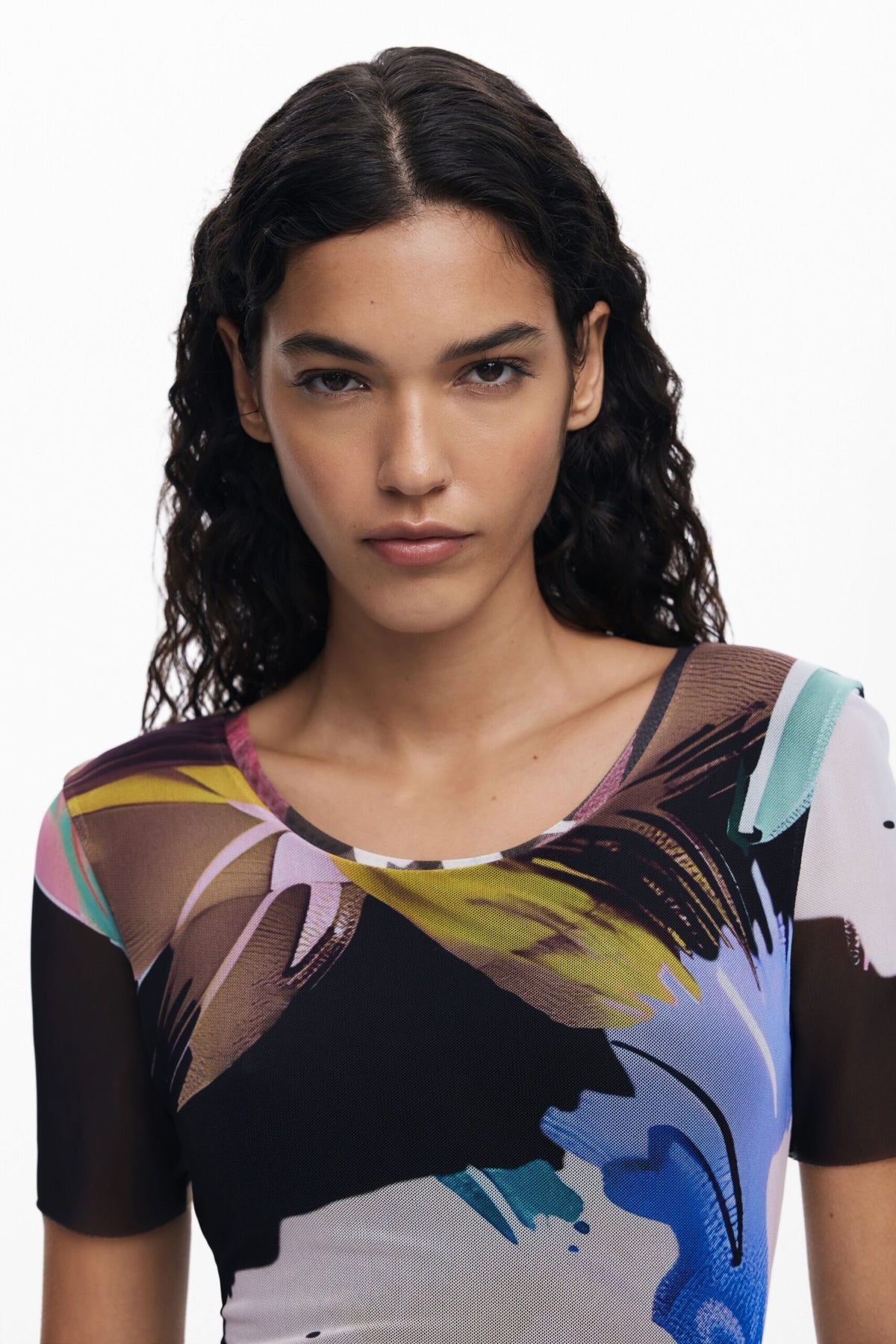 Desigual Watercolor floral fitted dress