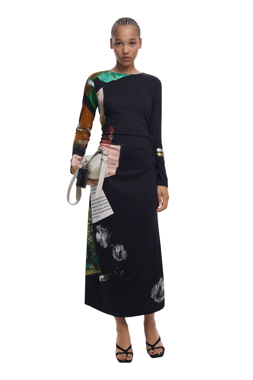 Desigual Collage asymmetrical dress