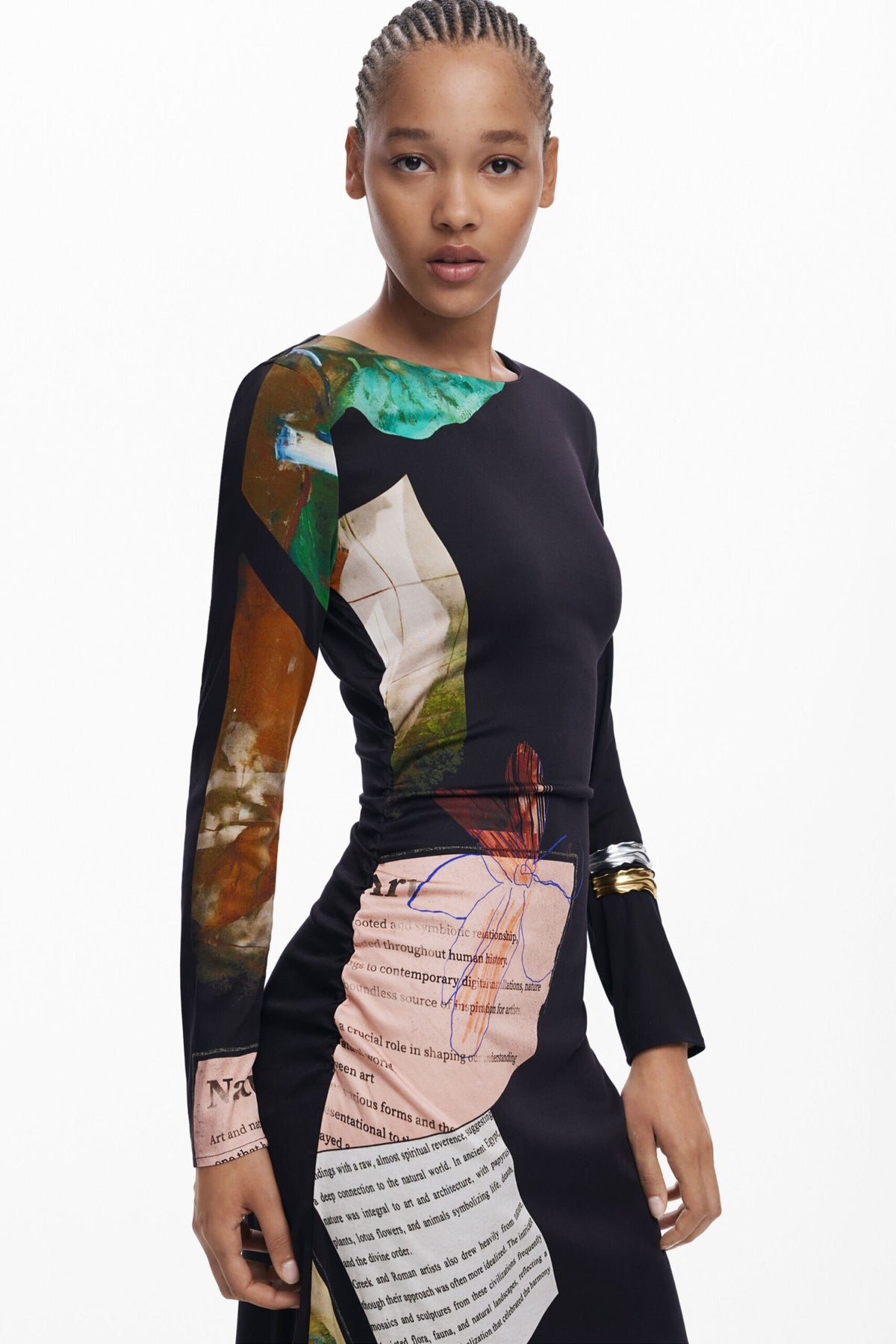 Desigual Collage asymmetrical dress