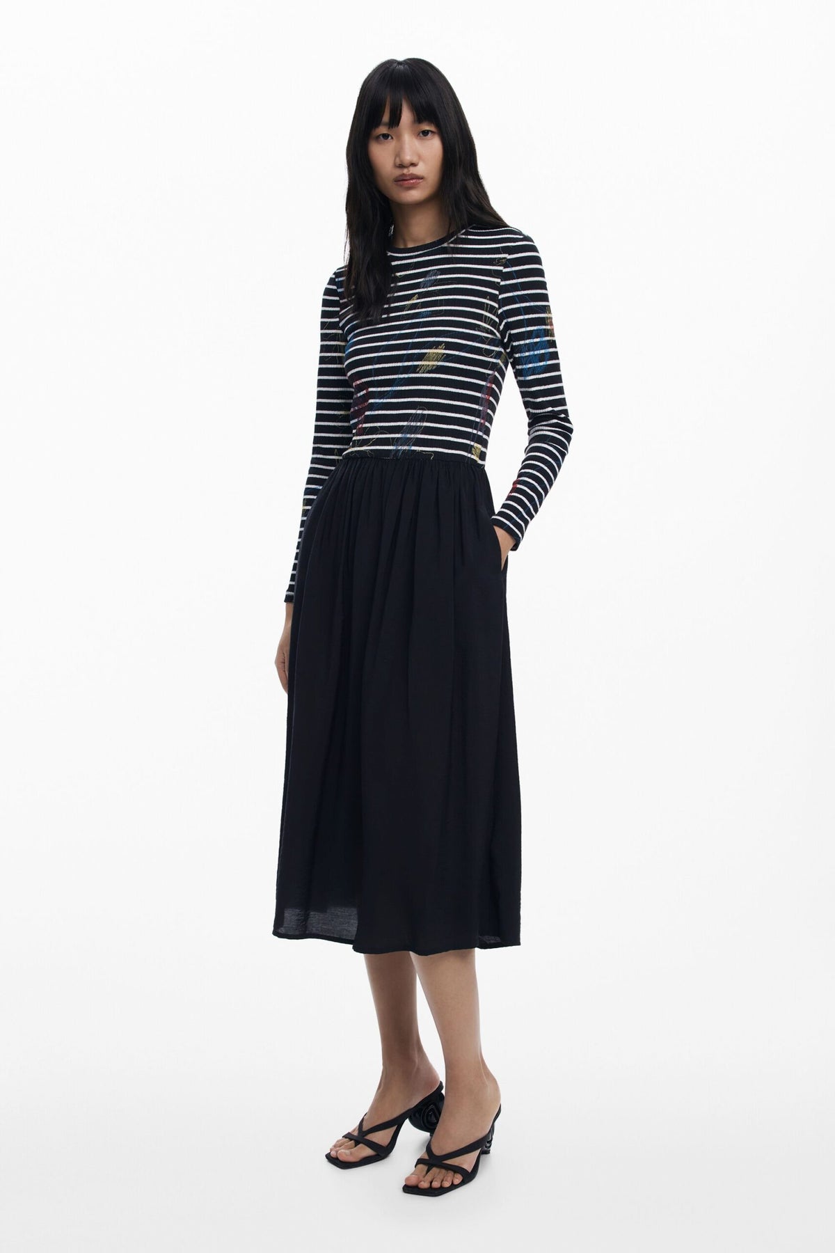 Desigual Striped combined dress