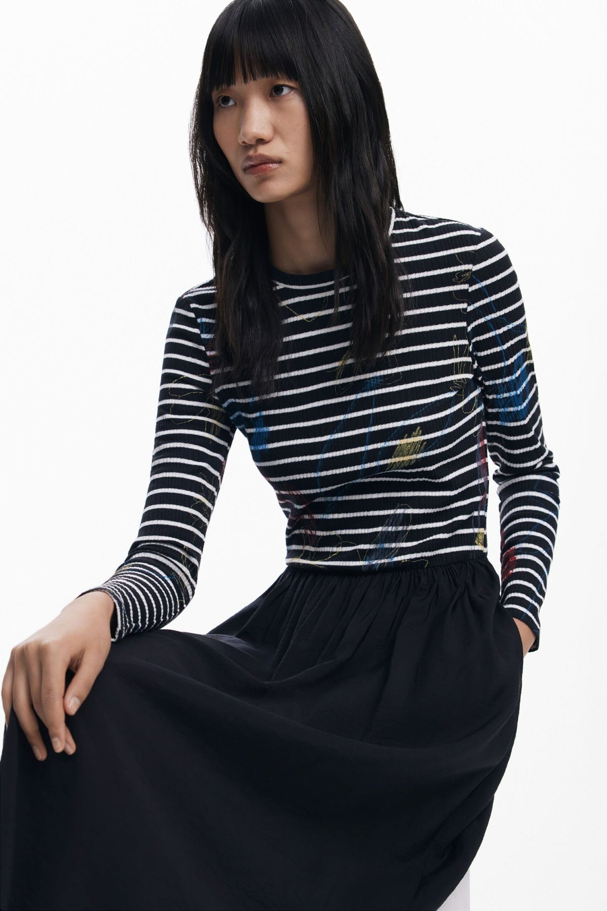 Desigual Striped combined dress