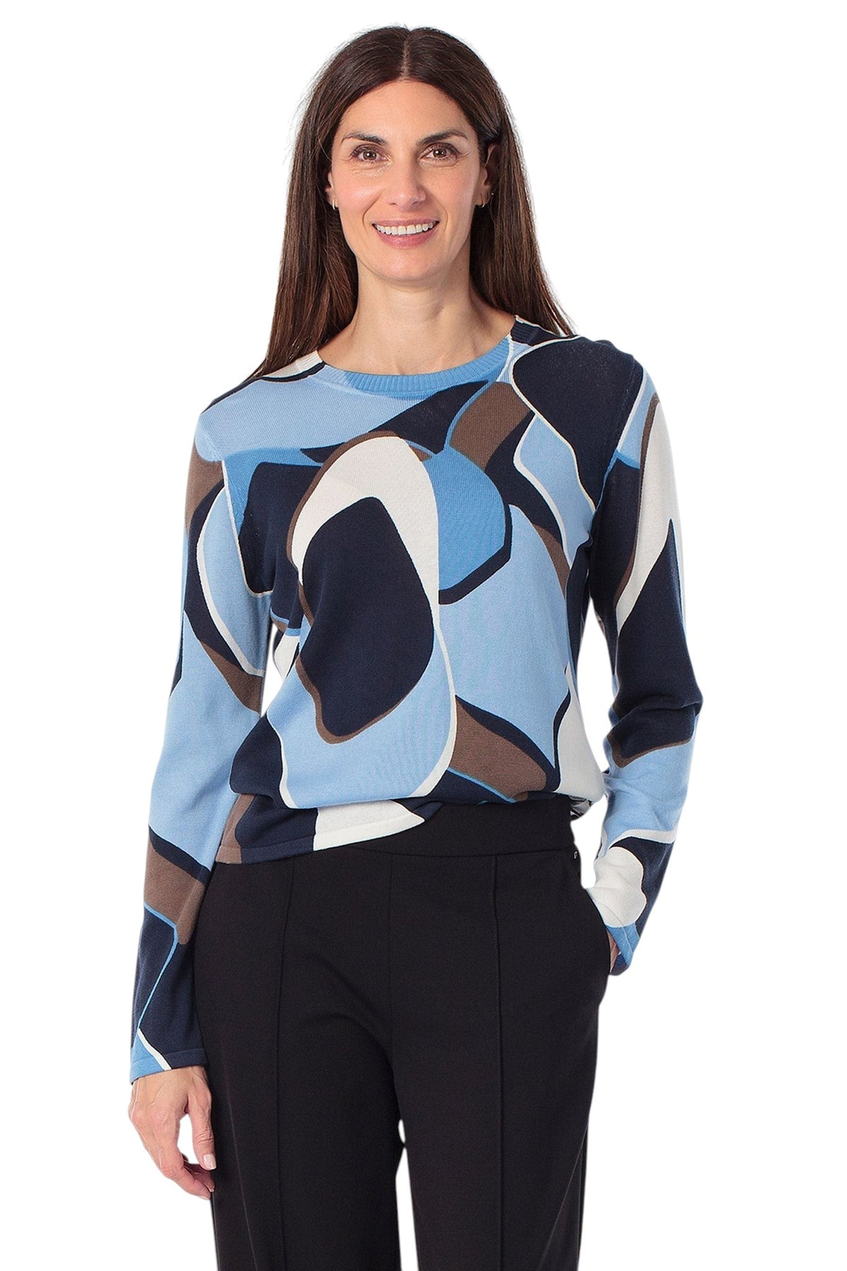 Gerry Weber Cotton sweater abstract print