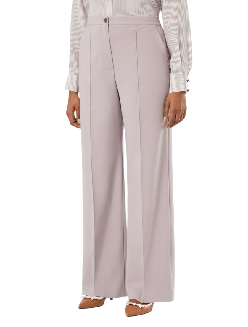 Marina Rinaldi Straight-fit cotton canvas trousers