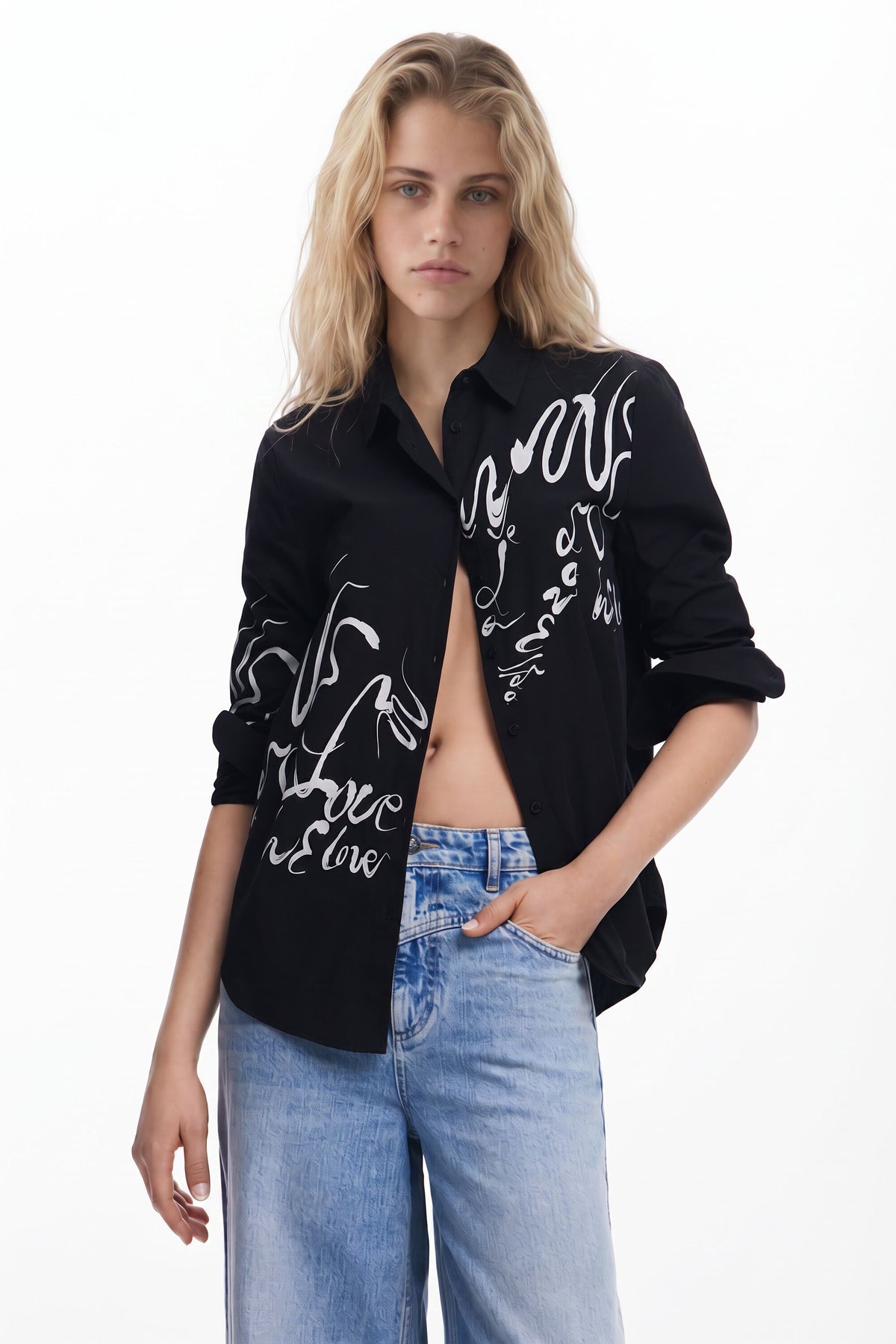 Desigual Lettering Print Shirt