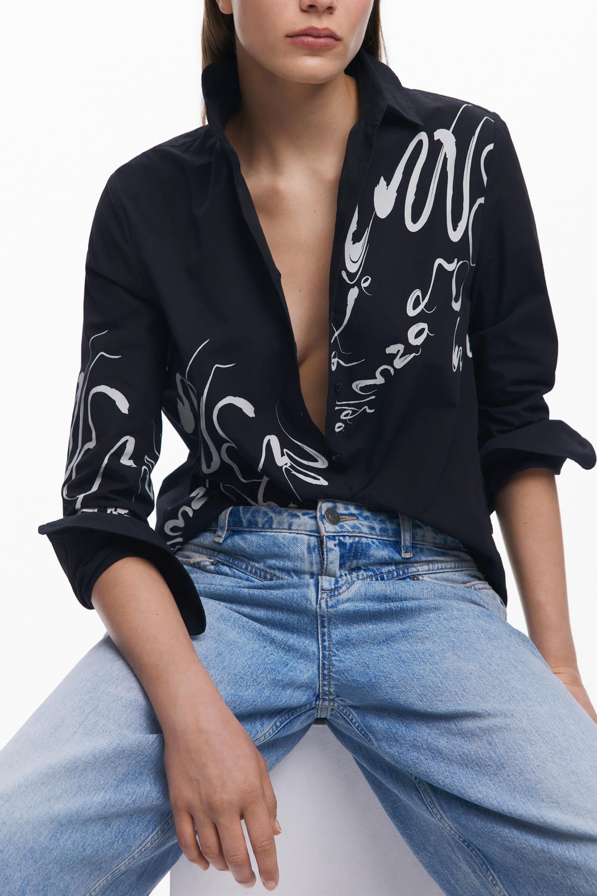 Desigual Lettering Print Shirt