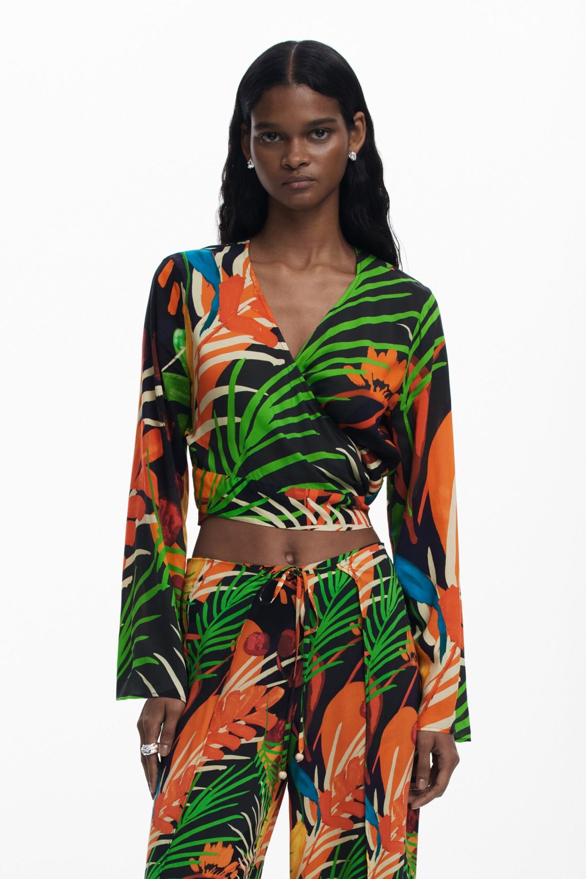 Desigual Tropical wrap top