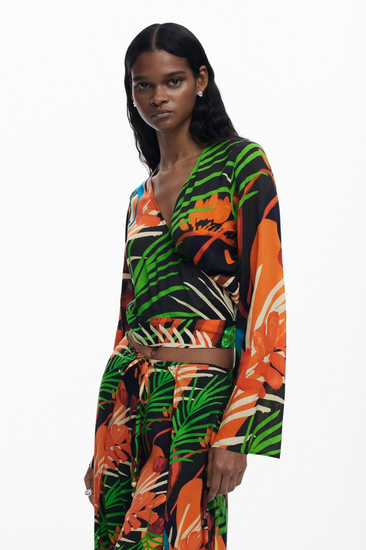 Desigual Tropical wrap top