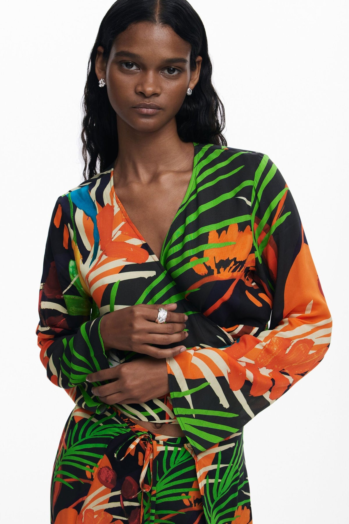 Desigual Tropical wrap top
