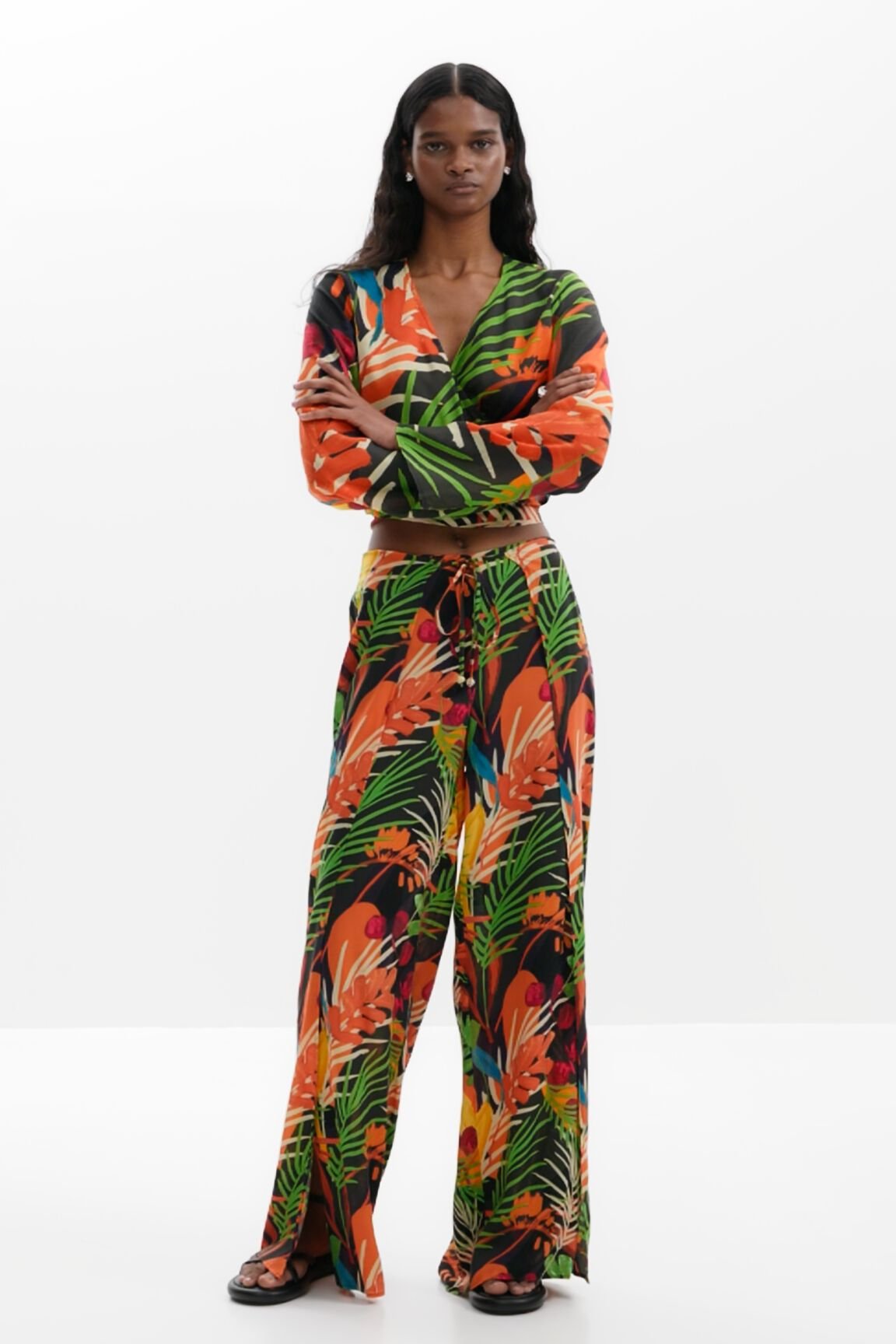 Desigual Tropical wrap top