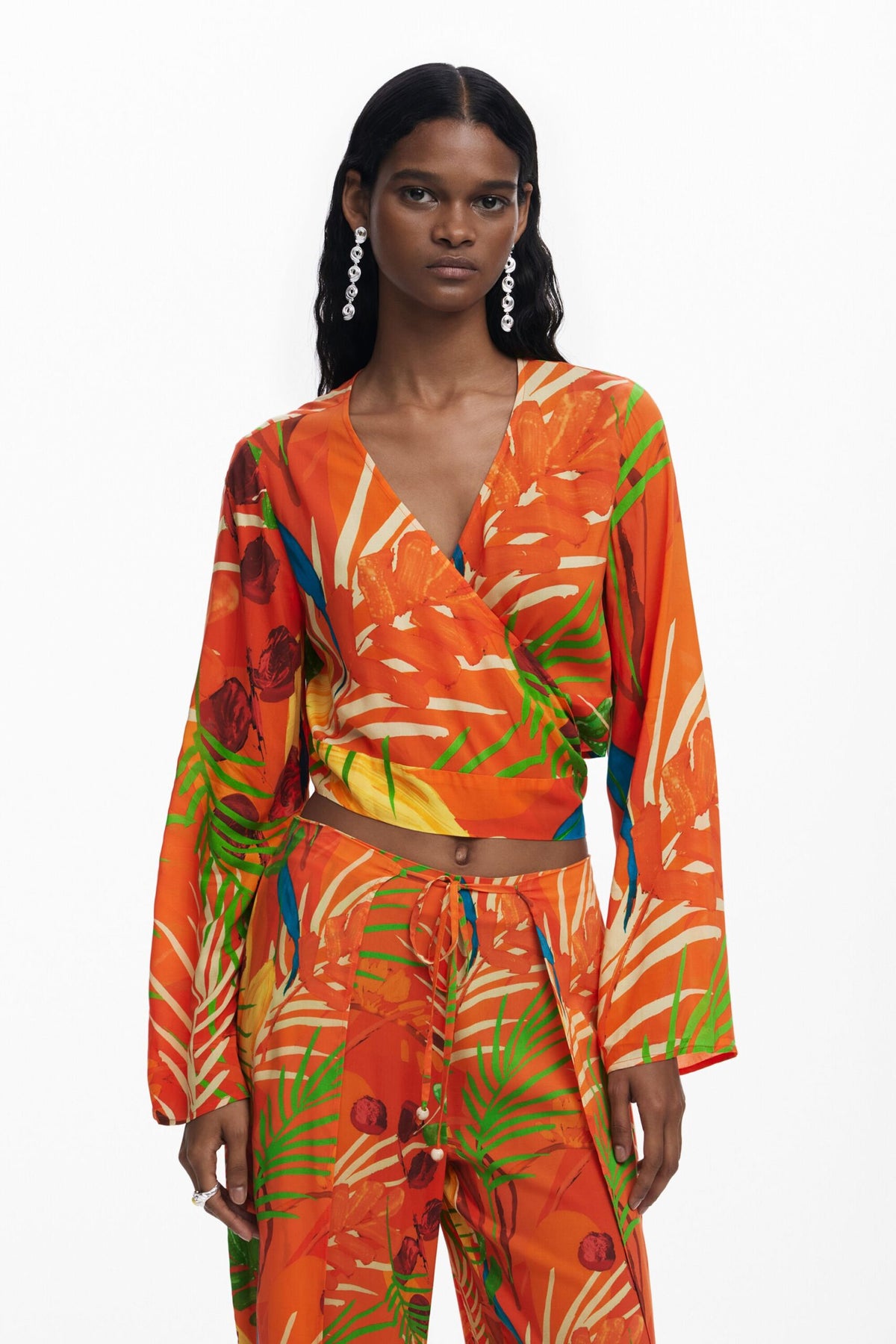 Desigual Tropical wrap top
