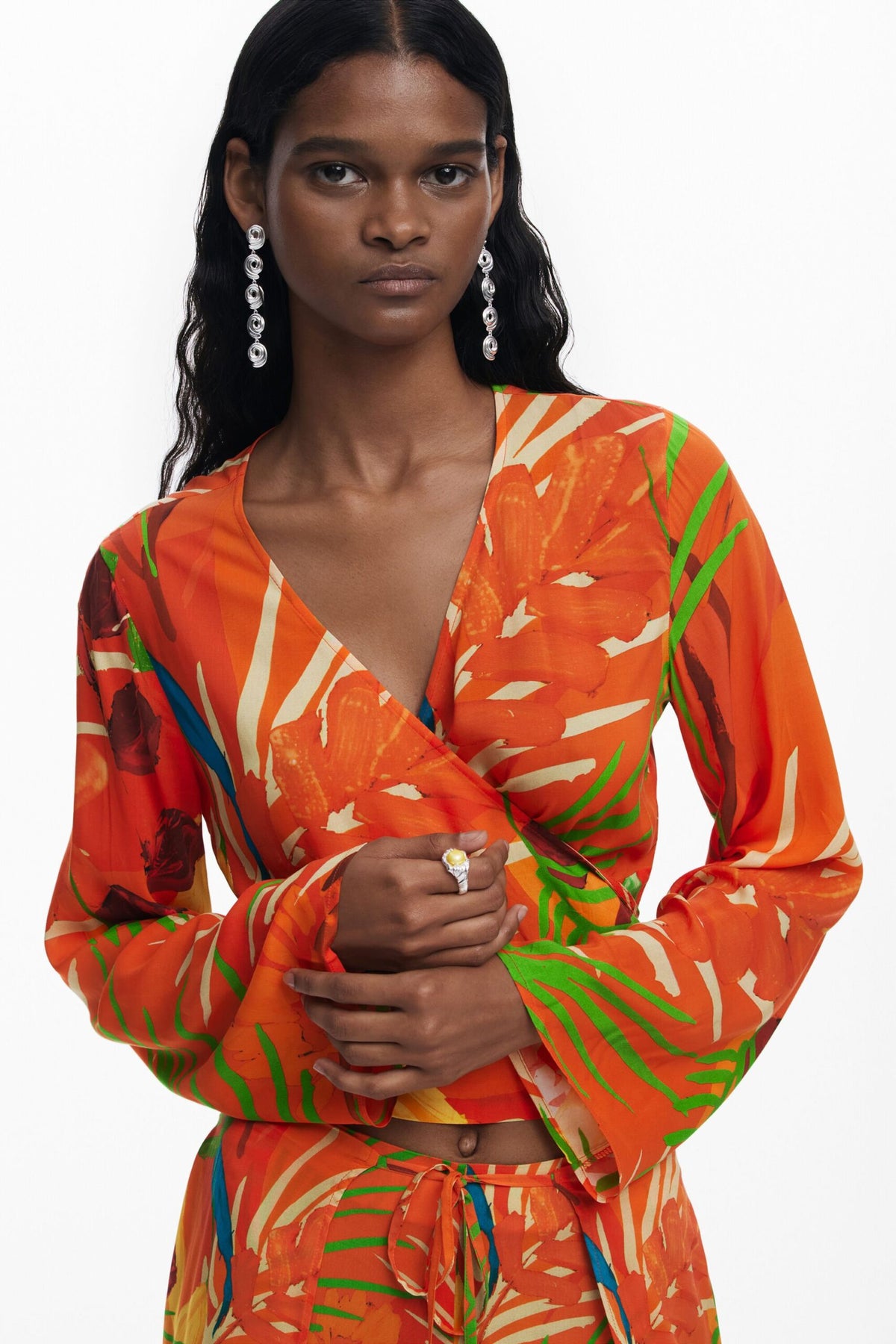 Desigual Tropical wrap top