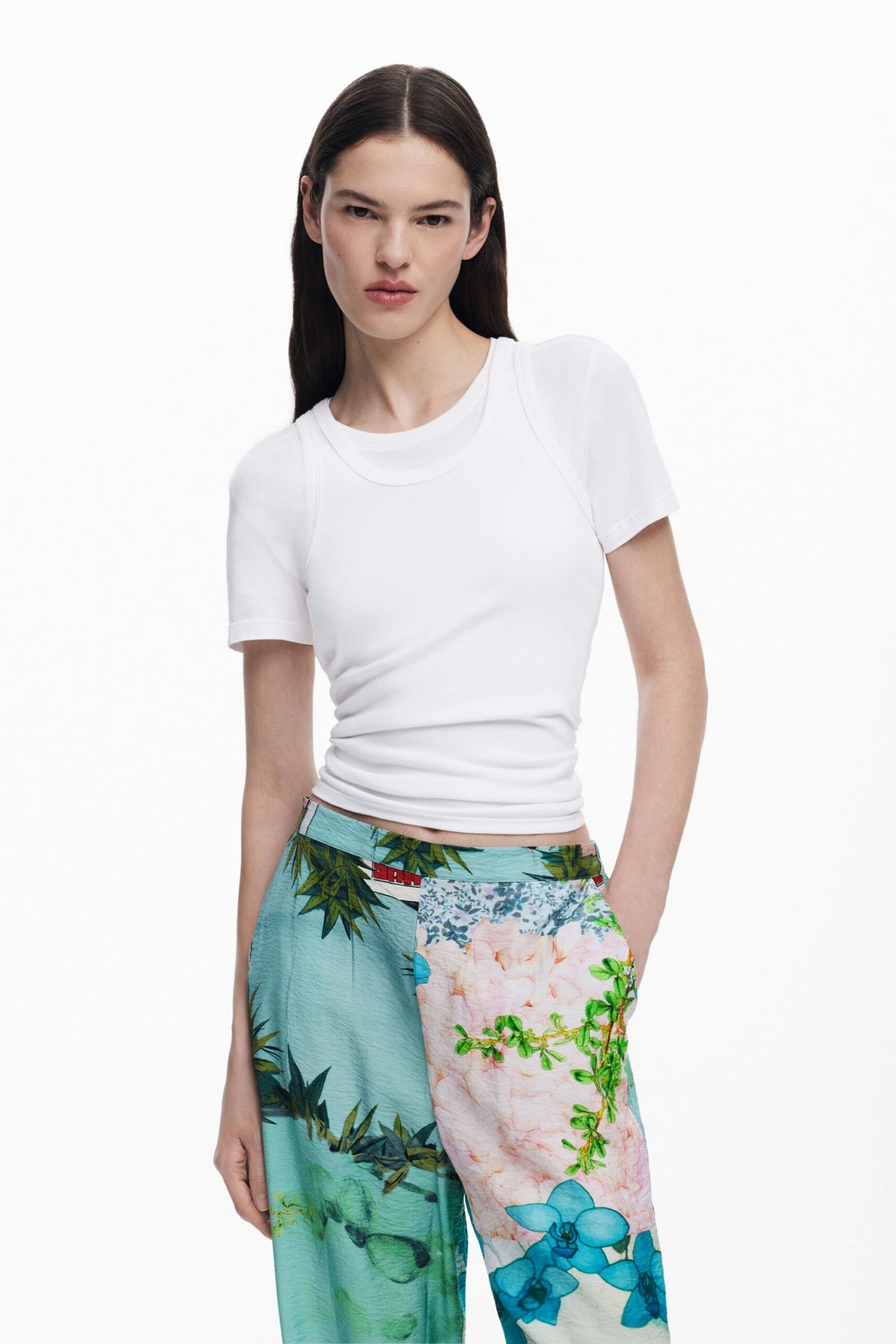 Desigual Floral print trousers