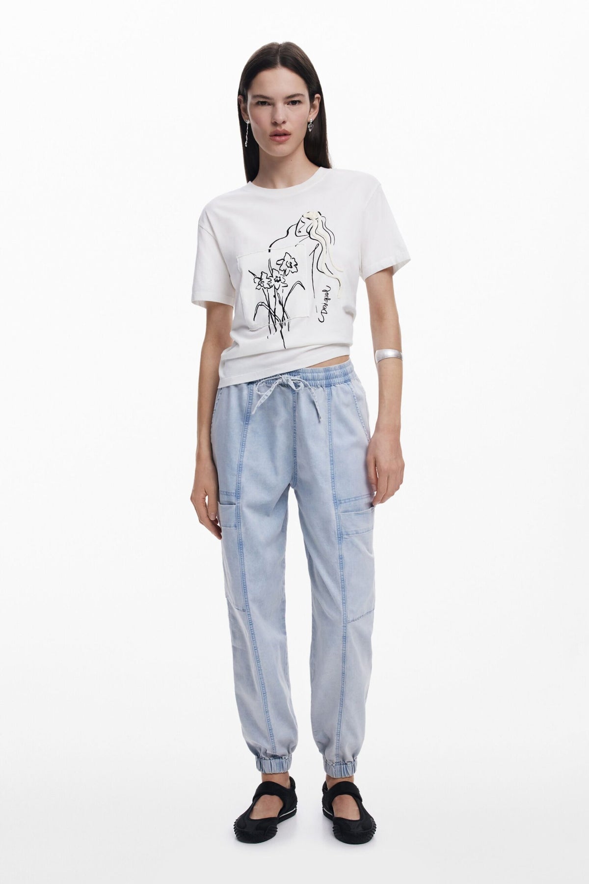 Desigual Floral T-shirt feminine silhouette