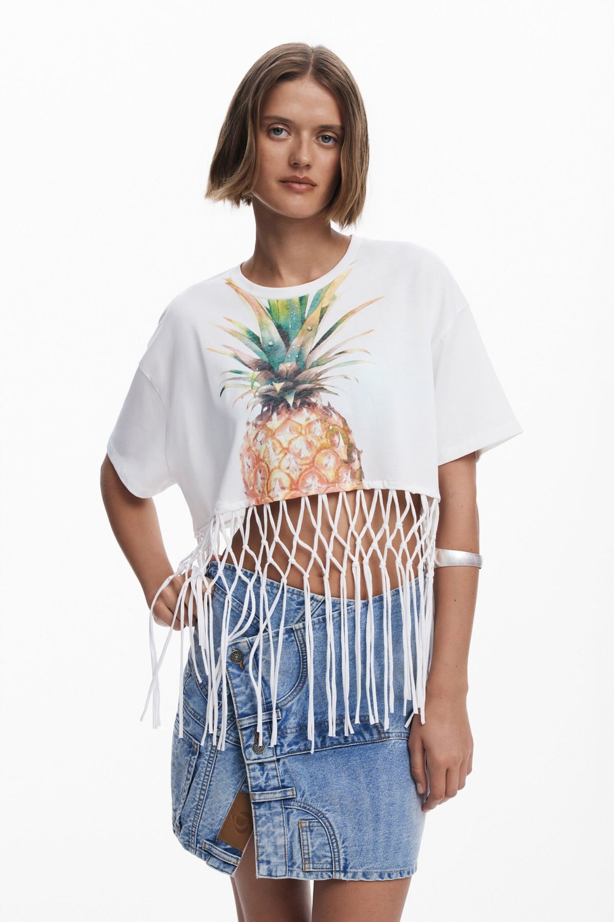 Desigual Pineapple cropped T-shirt