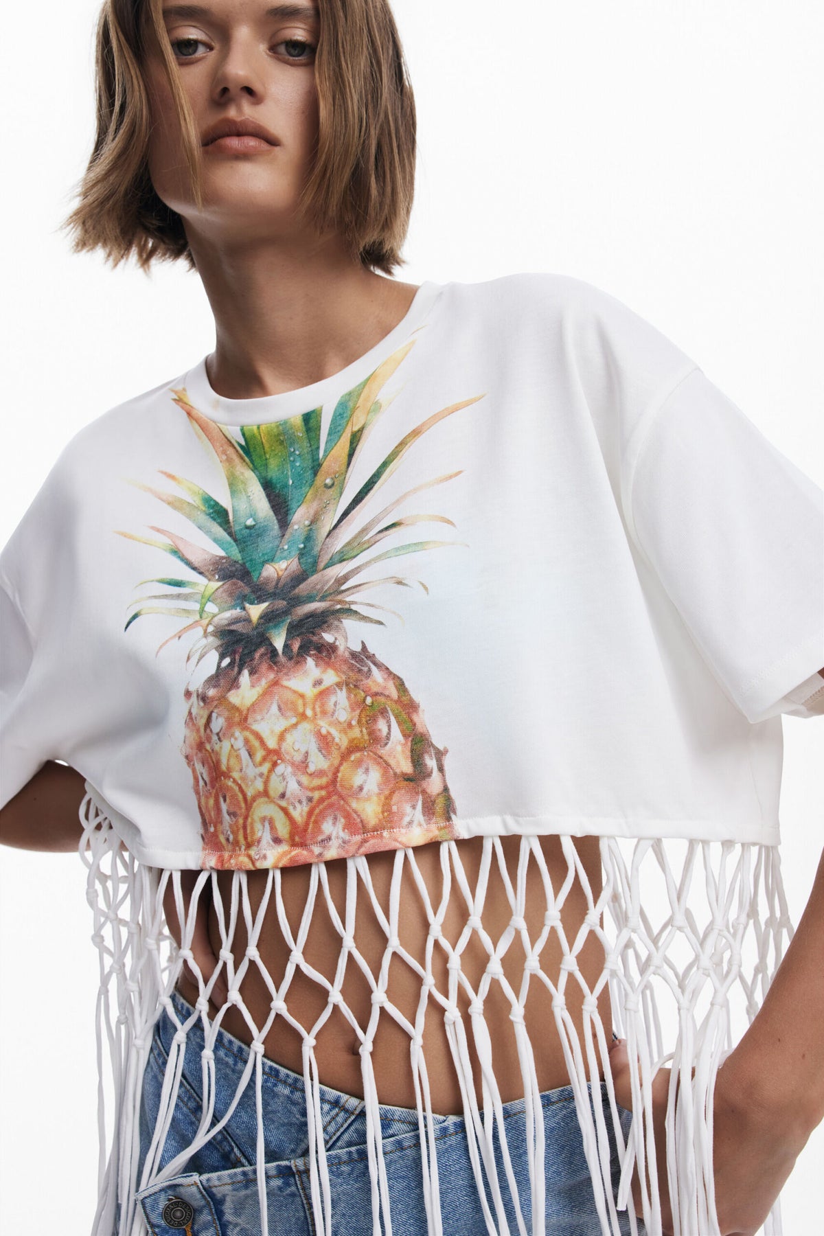 Desigual Pineapple cropped T-shirt