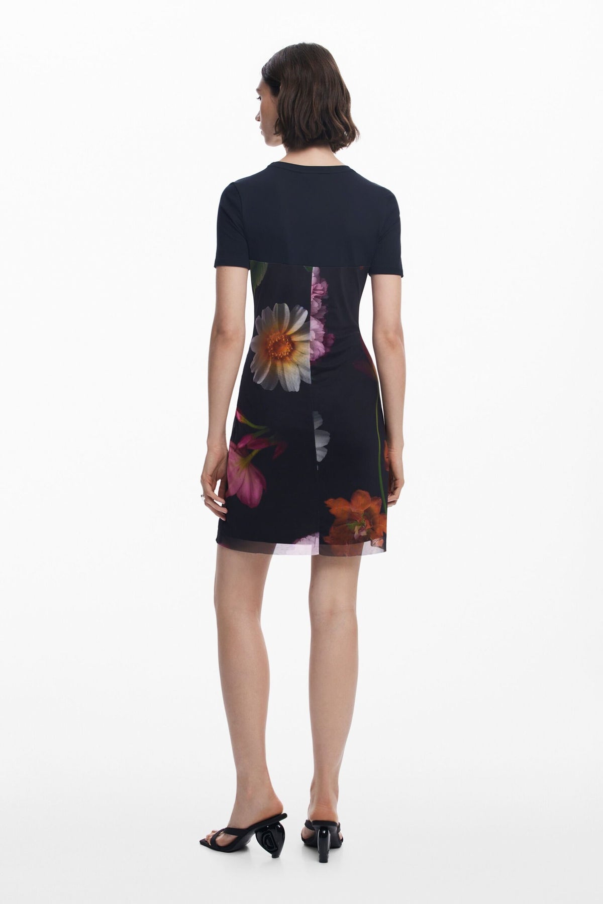 Desigual Short dress with combined flowers