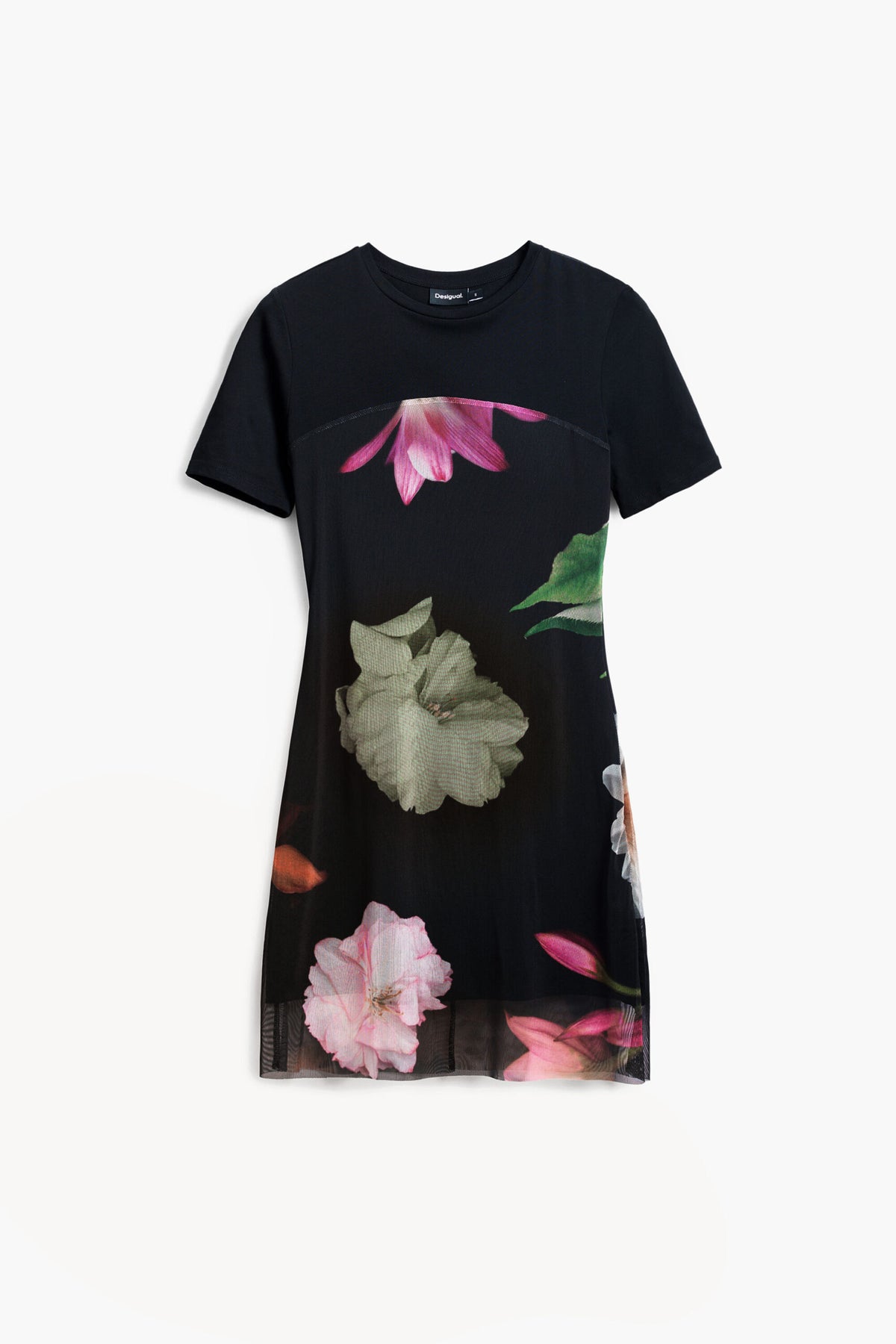 Desigual Short dress with combined flowers