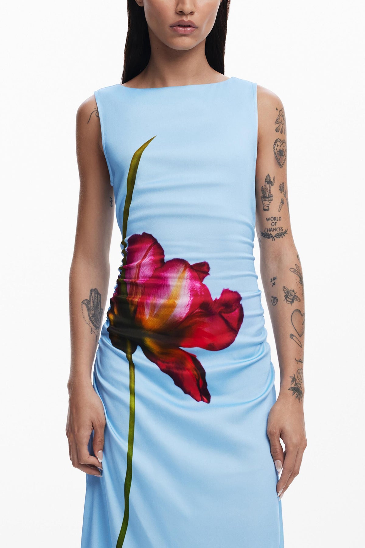 Desigual Orchid Asymmetric Midi Dress