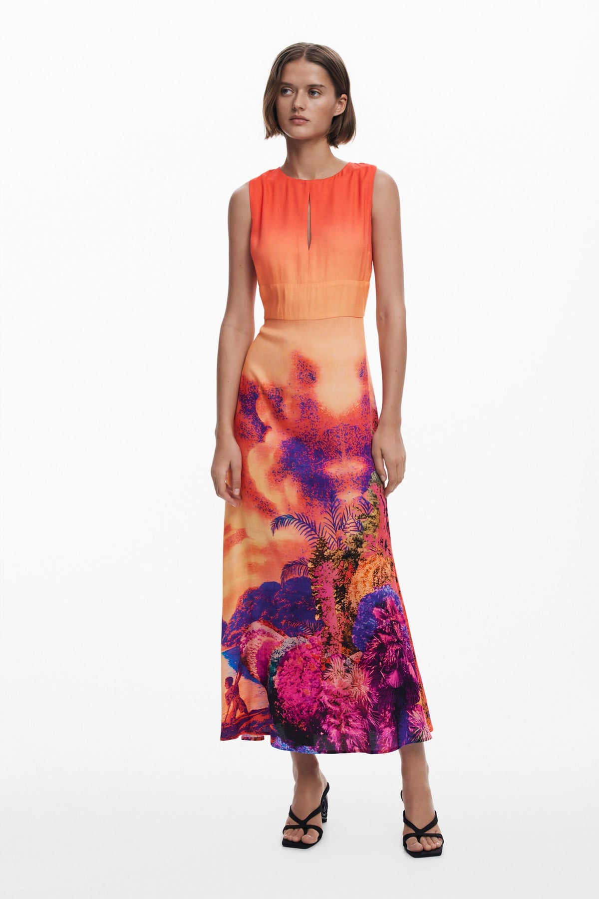 Desigual Long crepe dress by Christian Lacroix