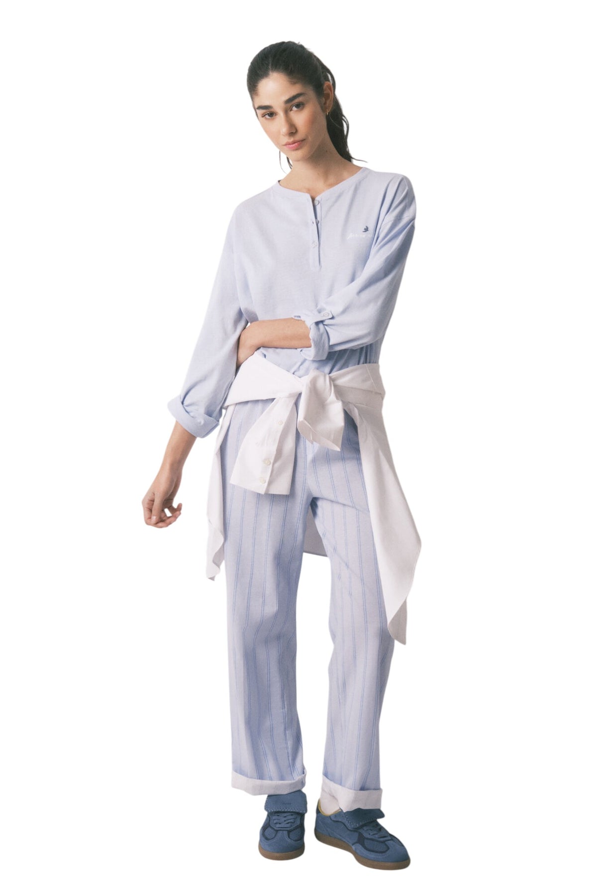 Women Secret Long trousers, 100% cotton, striped print