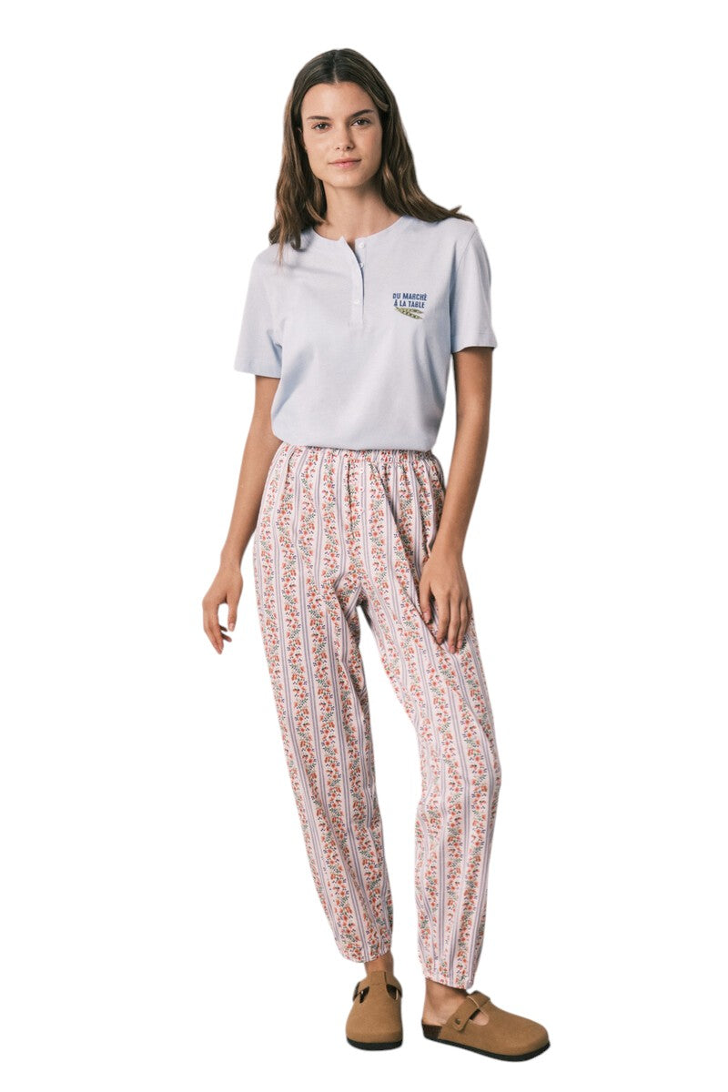Women Secret Carrot trousers, 100% cotton, floral print