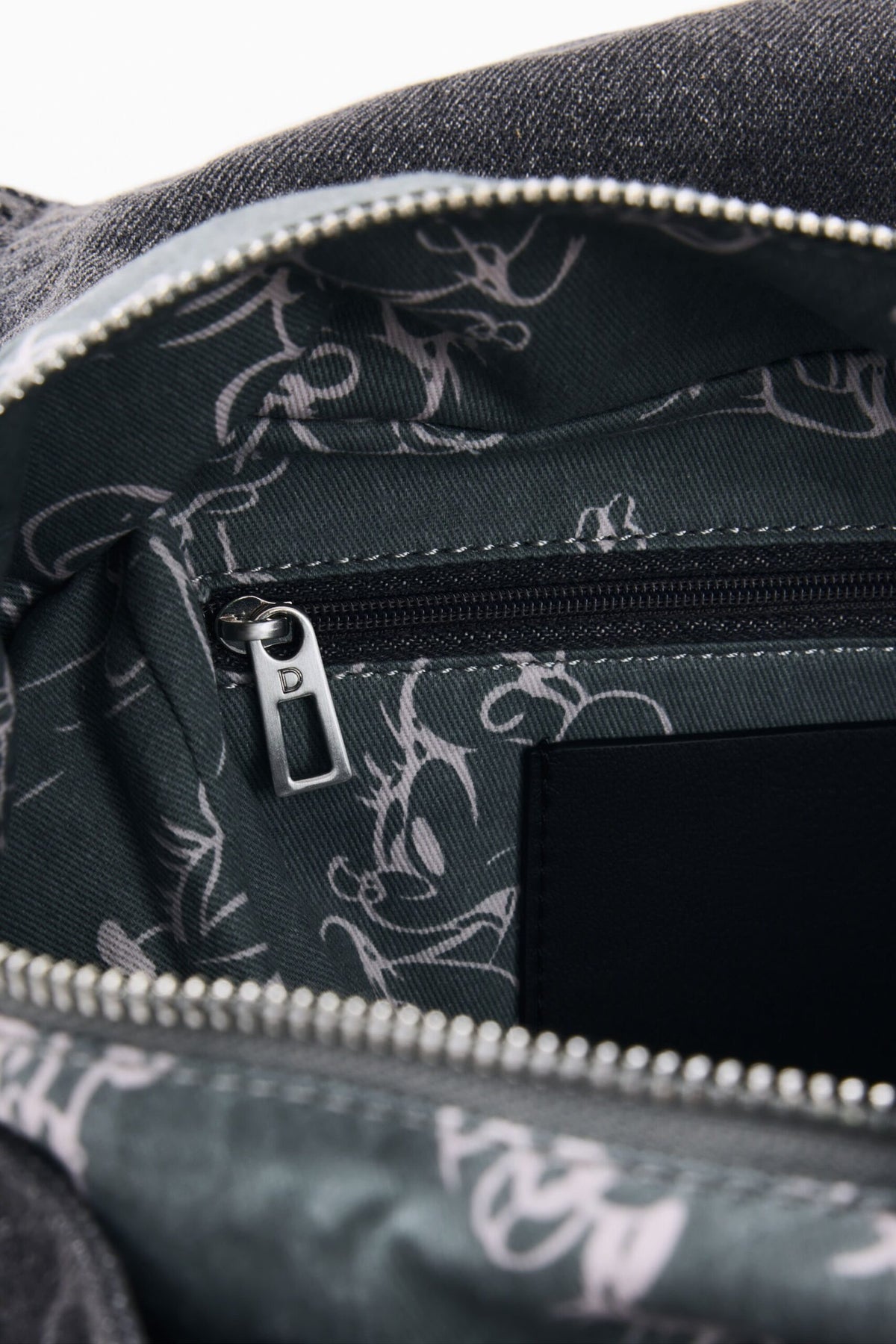 Desigual Medium backpack with denim fabric flap with Mickey Mous