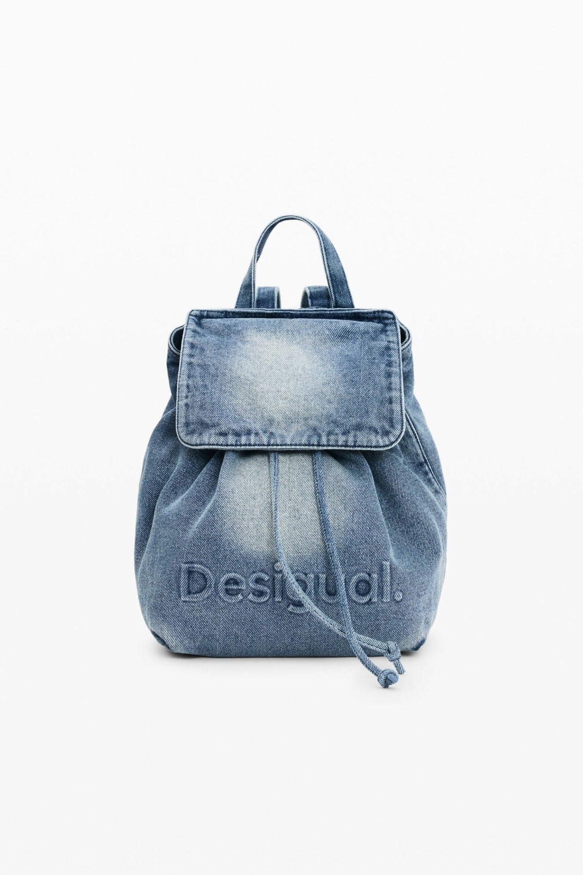 Desigual Small backpack with flap, in denim fabric