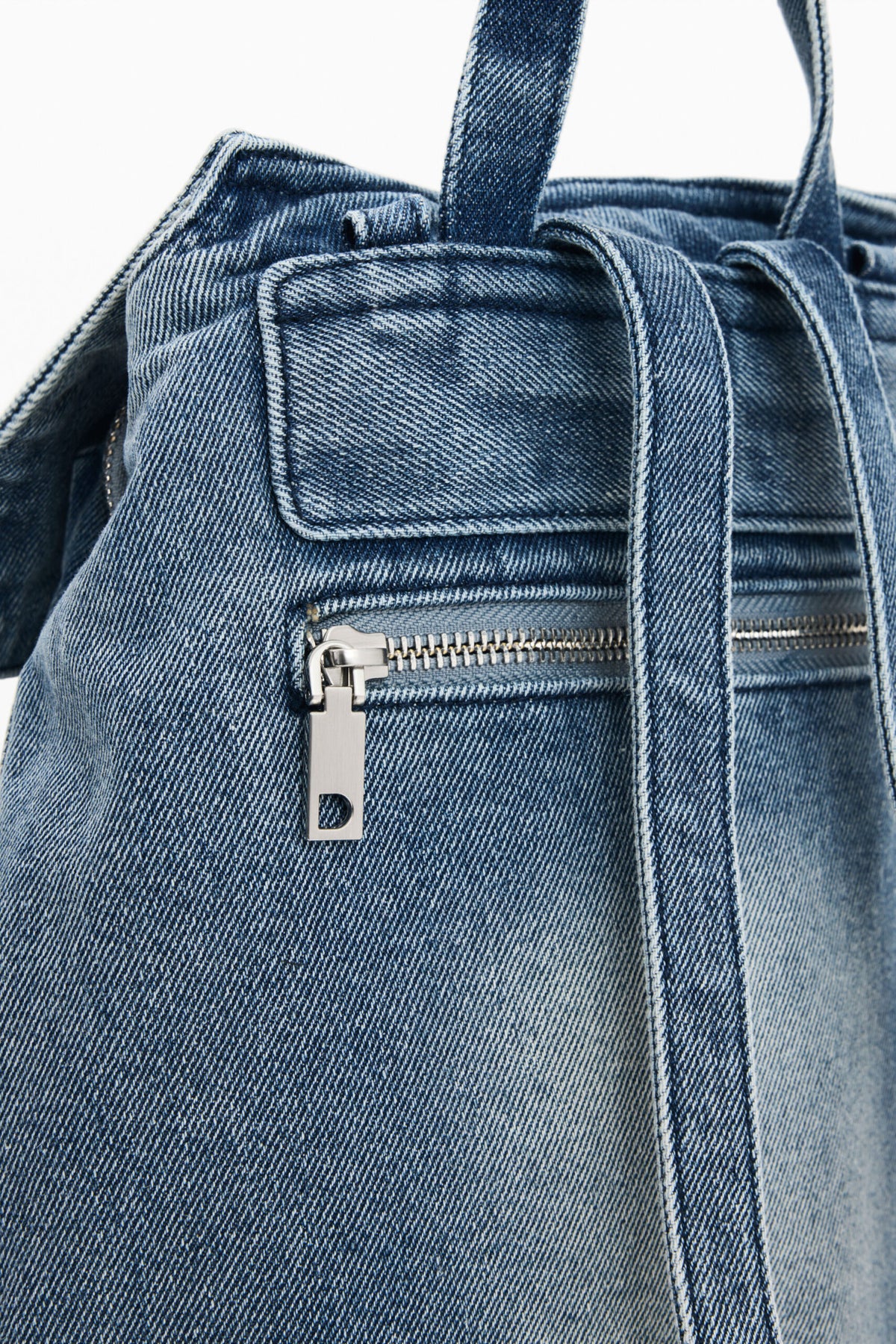 Desigual Small backpack with flap, in denim fabric