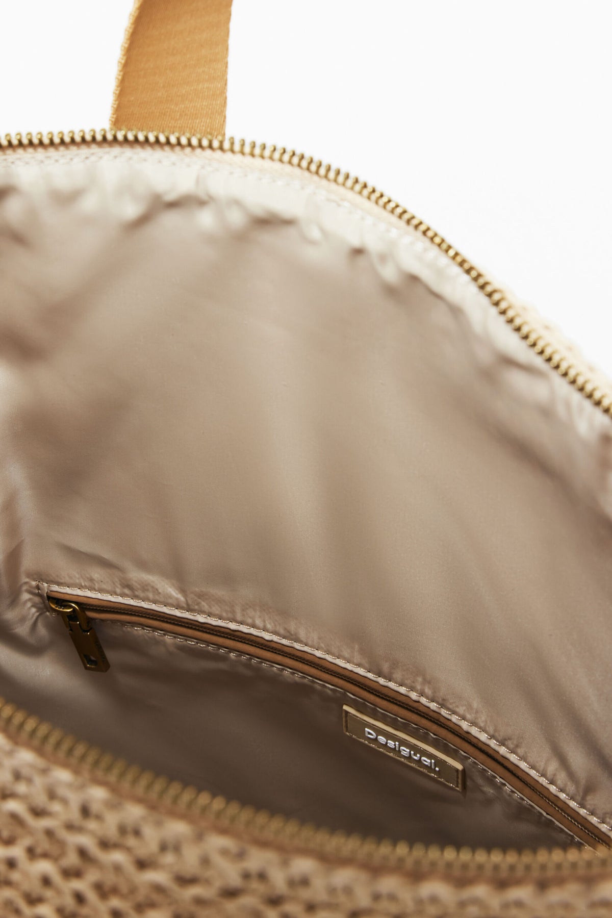 Desigual Large backpack with modular raffia design