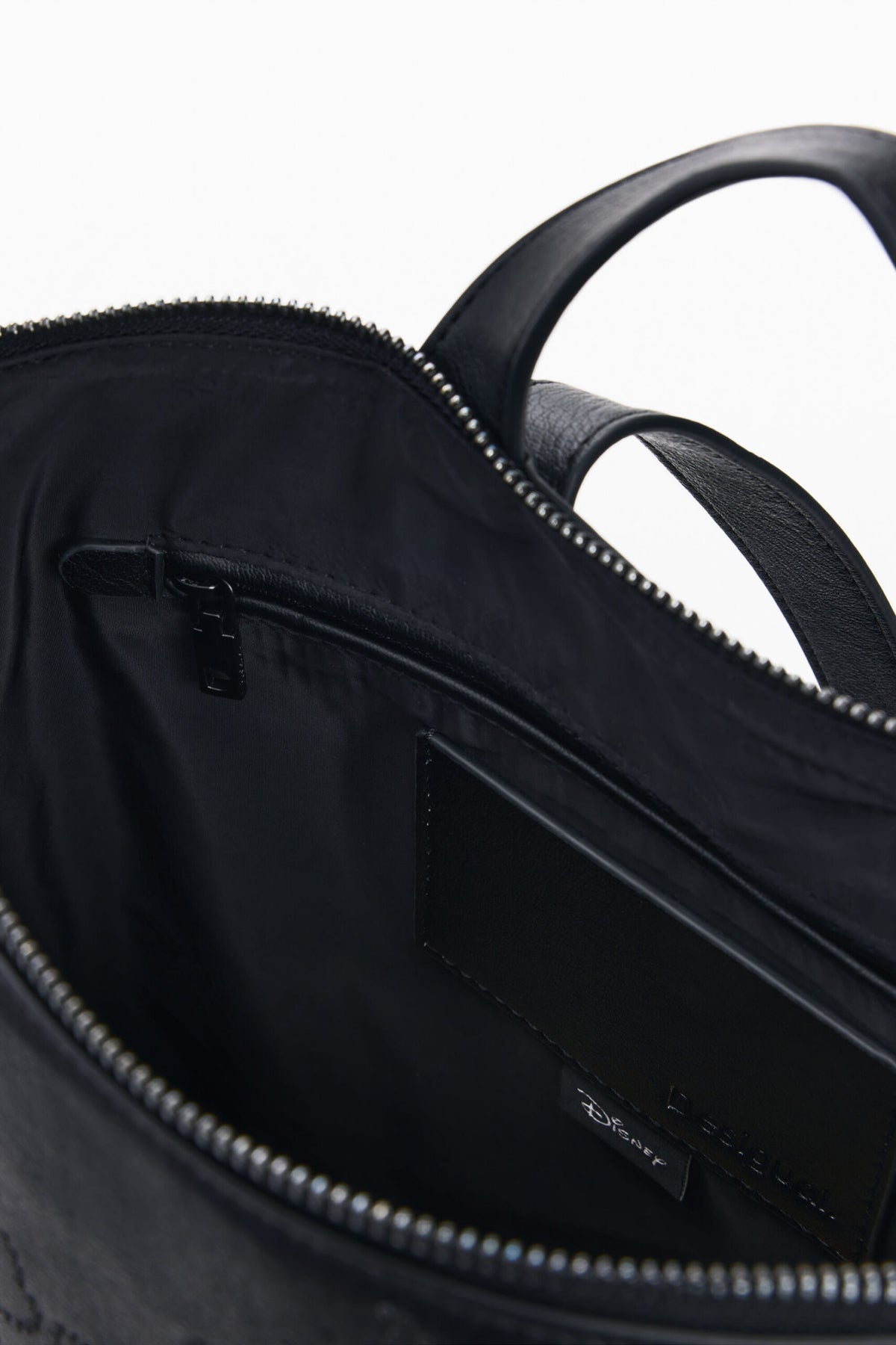 Desigual Medium backpack with metallic appliqués of Mickey Mouse™ silhouettes, two front zip pockets