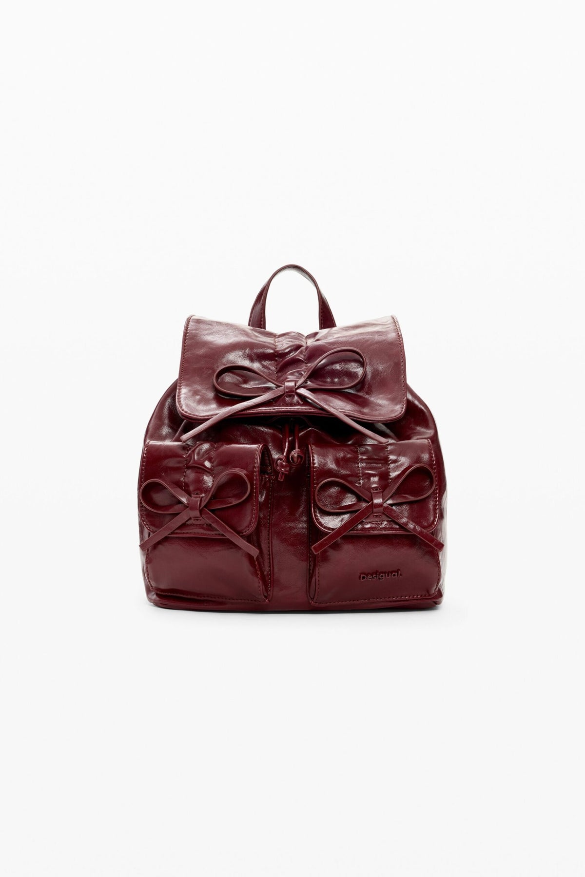 Desigual Small backpack with flap, front pockets, decorative bows,