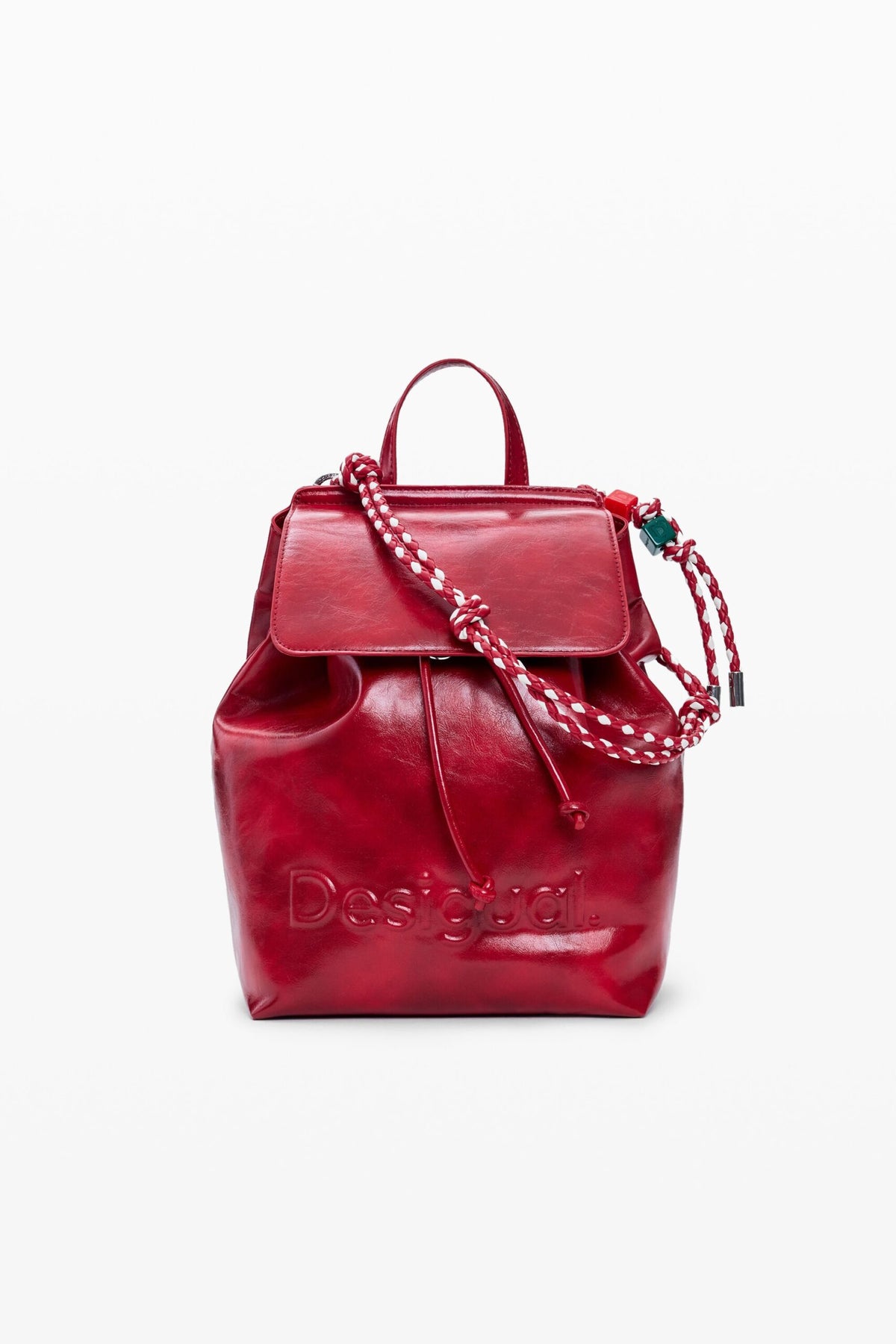 Desigual Small backpack with flap, made of fabric with shiny effect