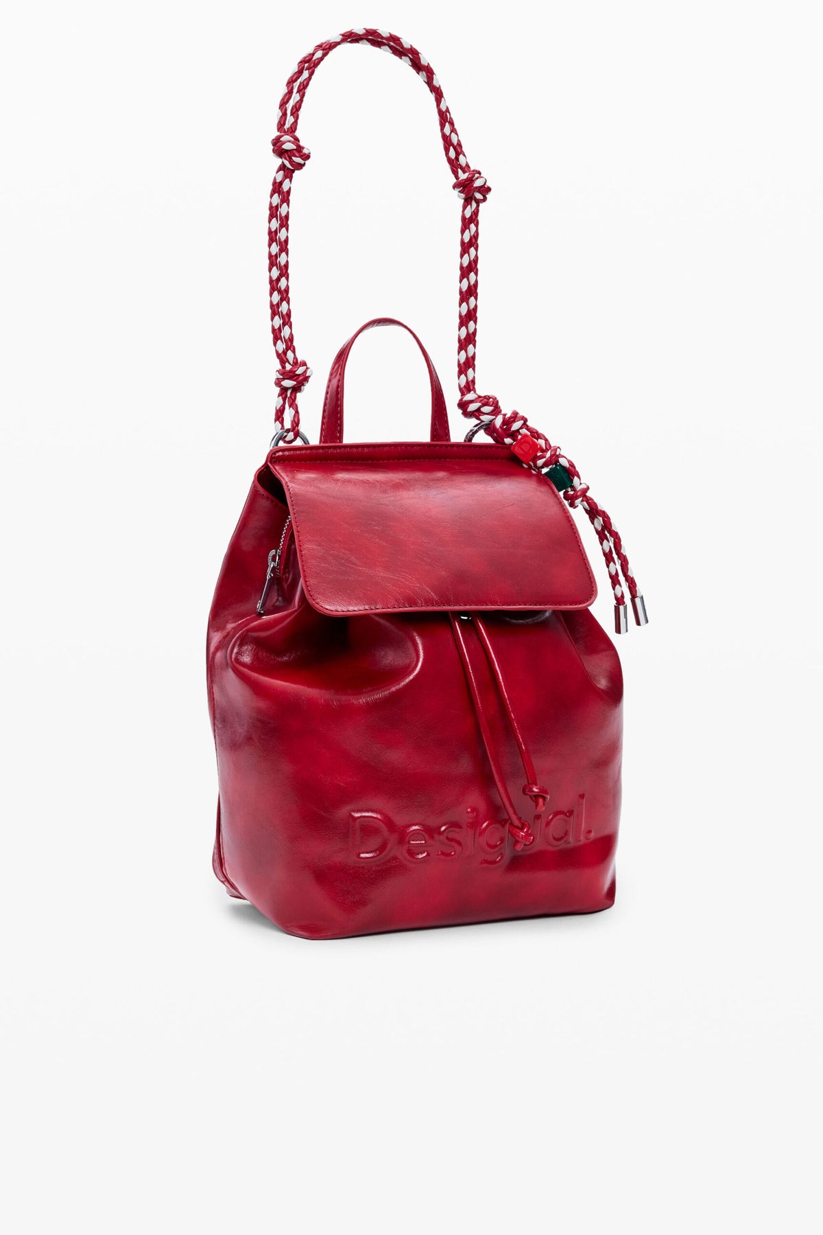 Desigual Small backpack with flap, made of fabric with shiny effect
