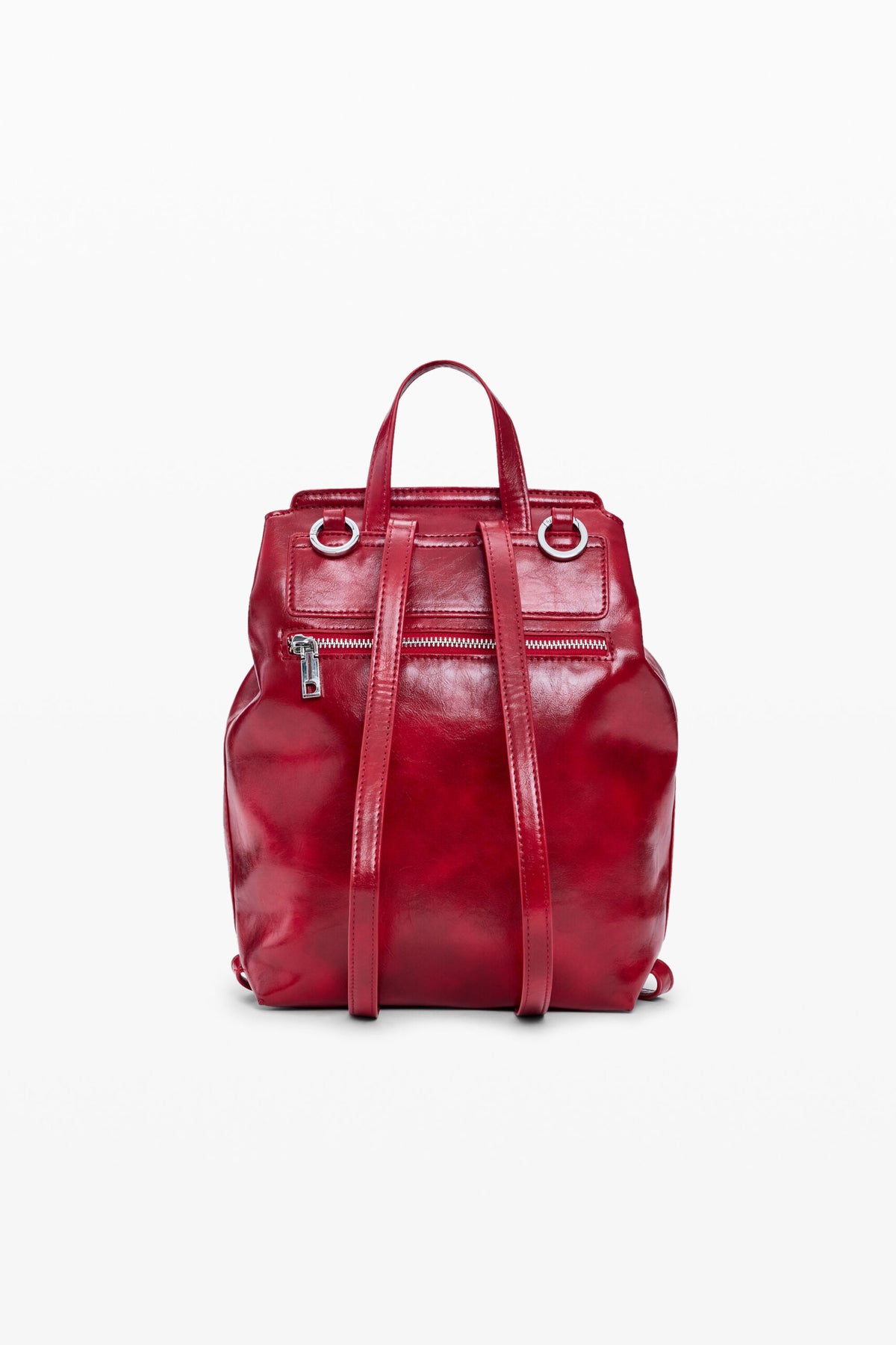 Desigual Small backpack with flap, made of fabric with shiny effect