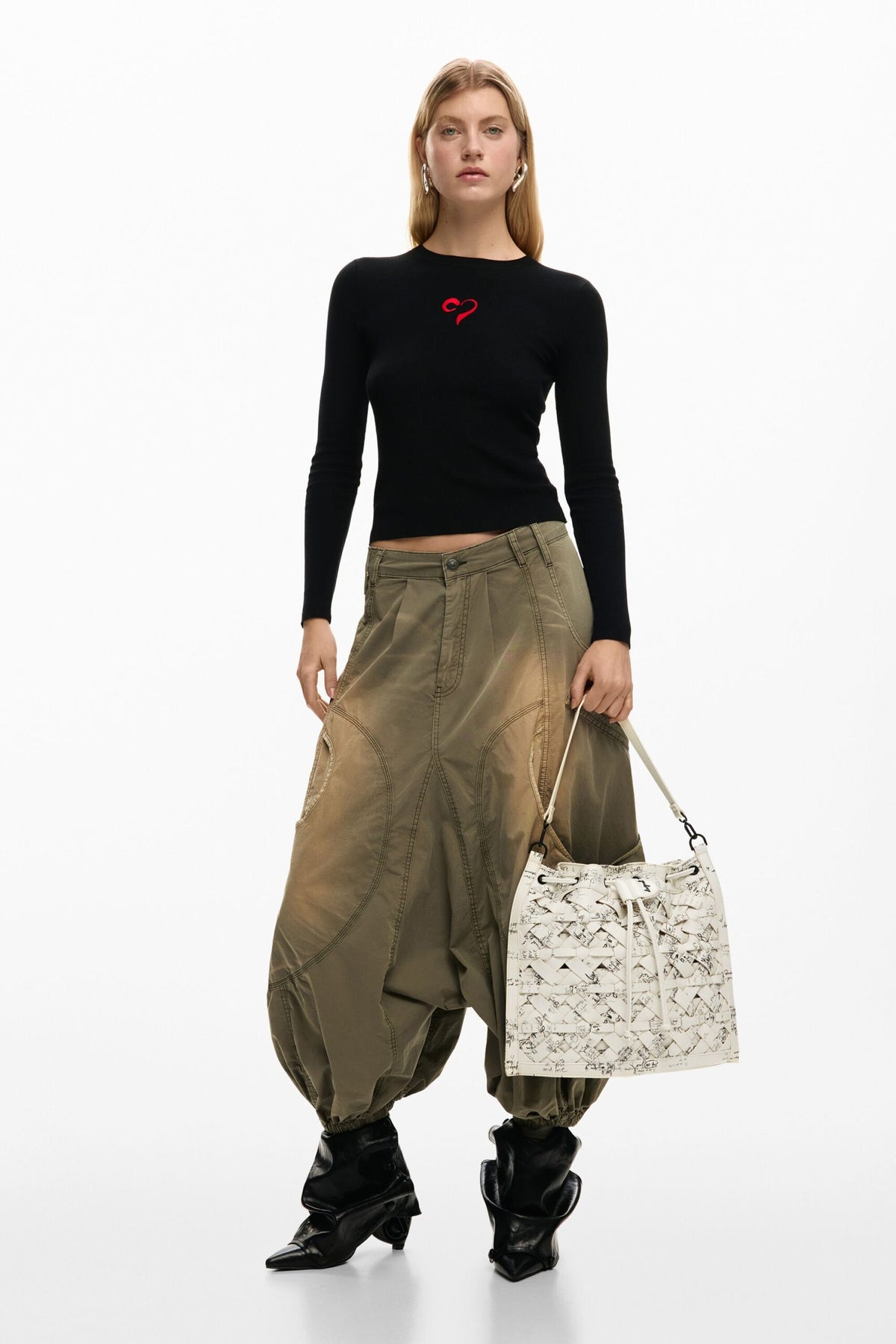 Desigual Medium backpack convertible into a handbag, with braided details,