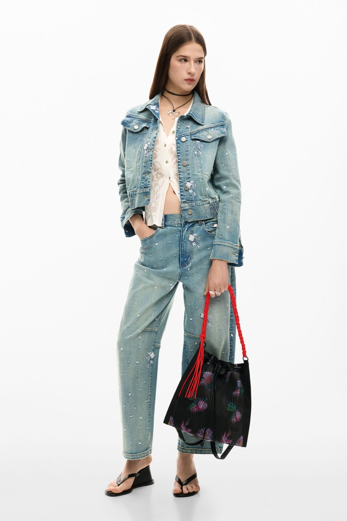 Desigual Medium backpack with embossed fabric