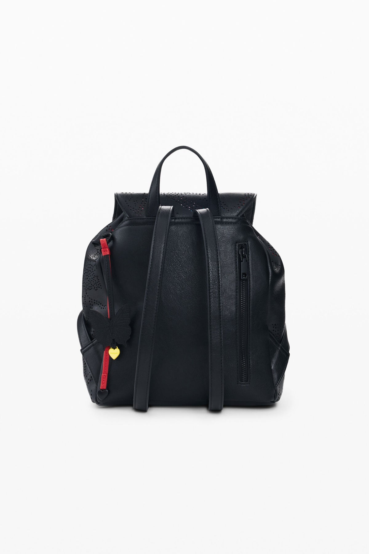 Desigual Small backpack with two front pockets, die-cut flower-shaped details