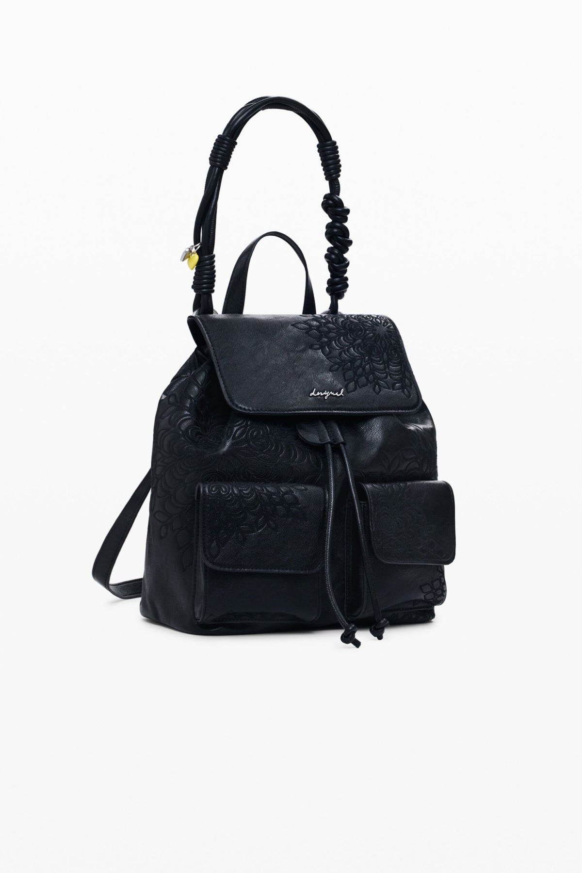 Desigual Small backpack with embroidered details flap