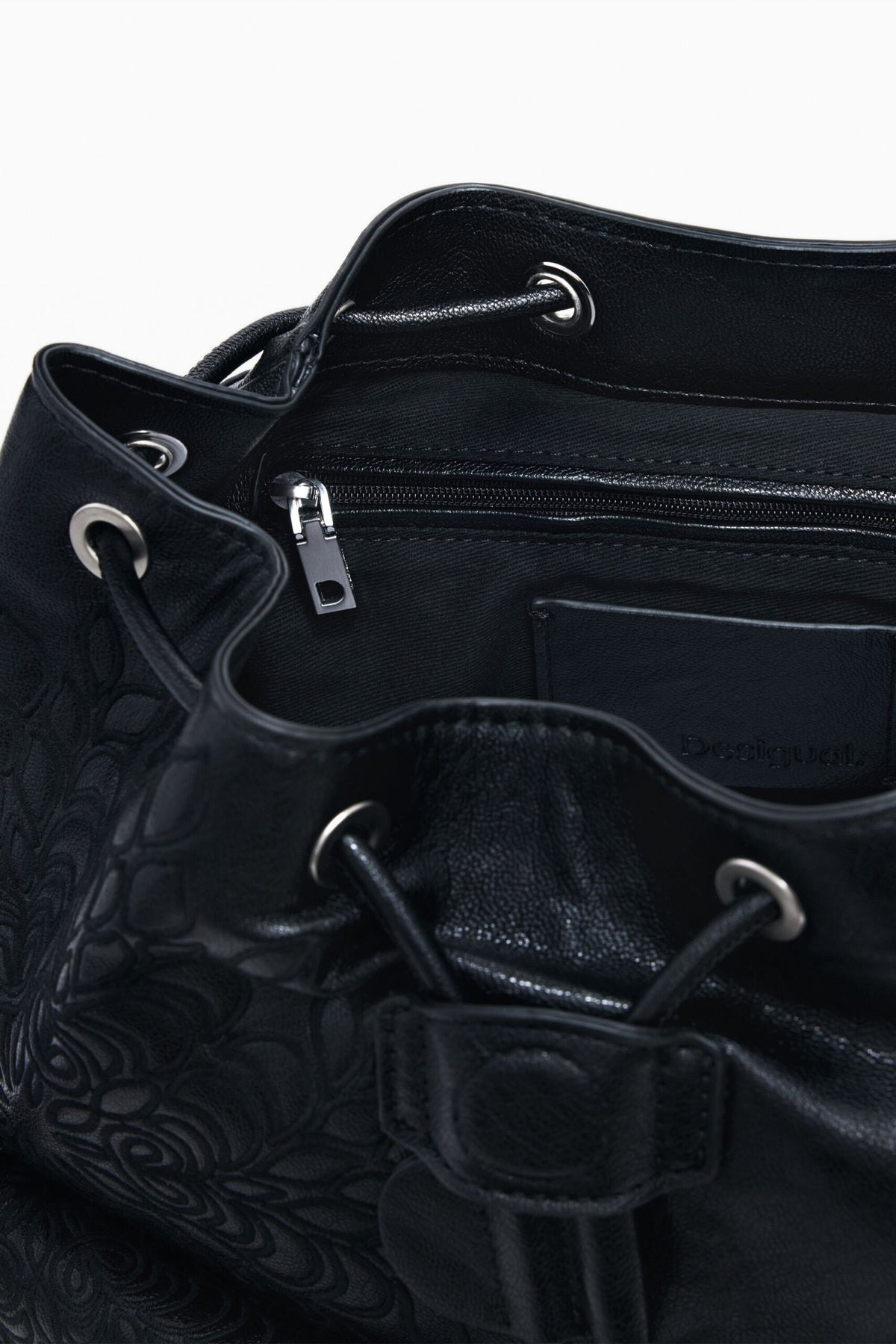 Desigual Small backpack with embroidered details flap
