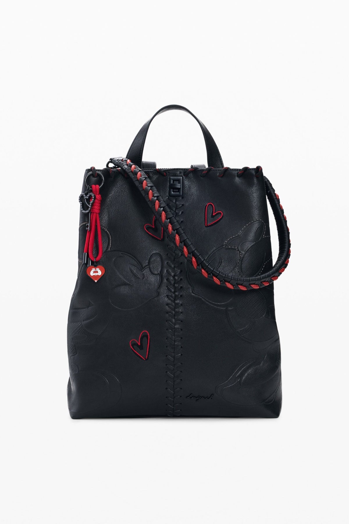 Desigual Small backpack with braided handle, Mickey Mouse™ embroidery