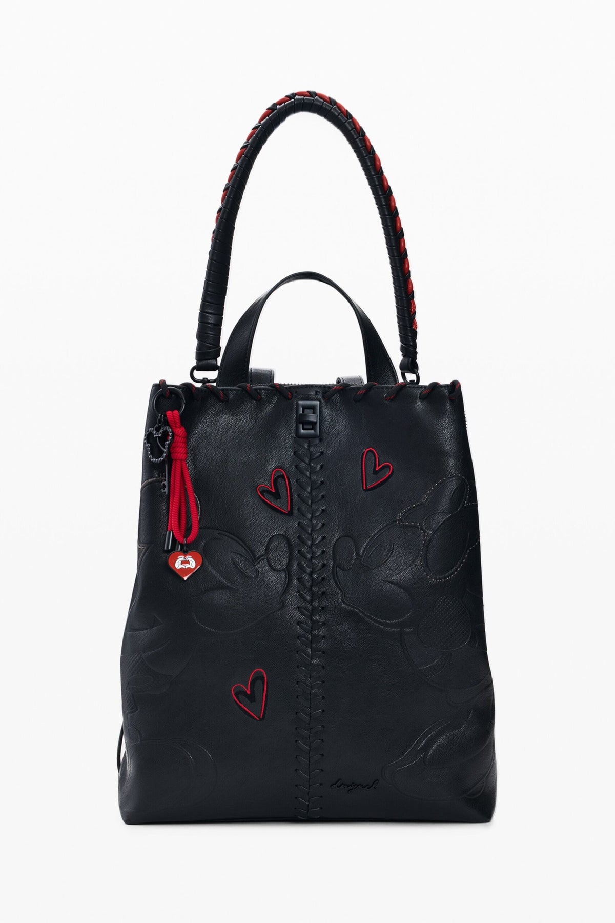 Desigual Small backpack with braided handle, Mickey Mouse™ embroidery