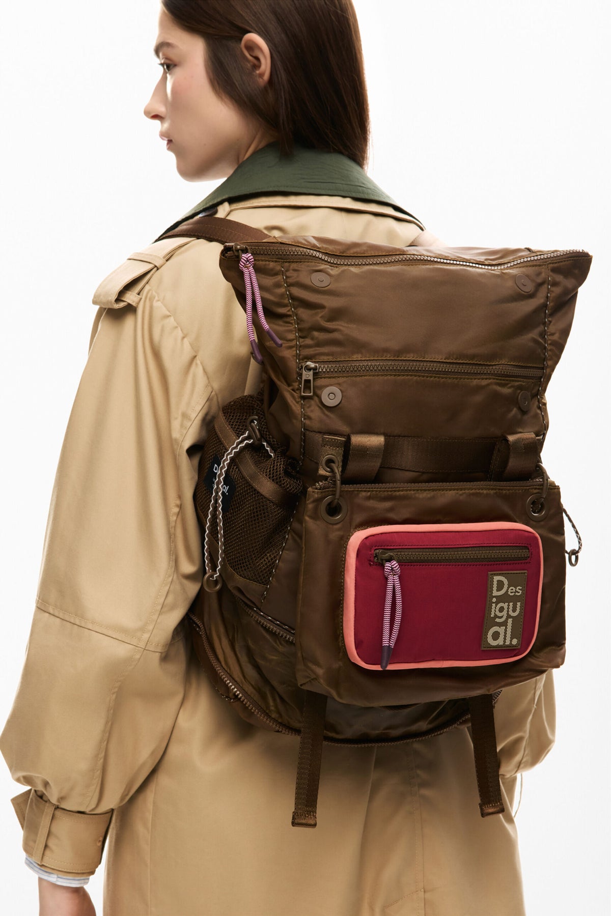 Desigual Large backpack with multiple straps detachable mini bag