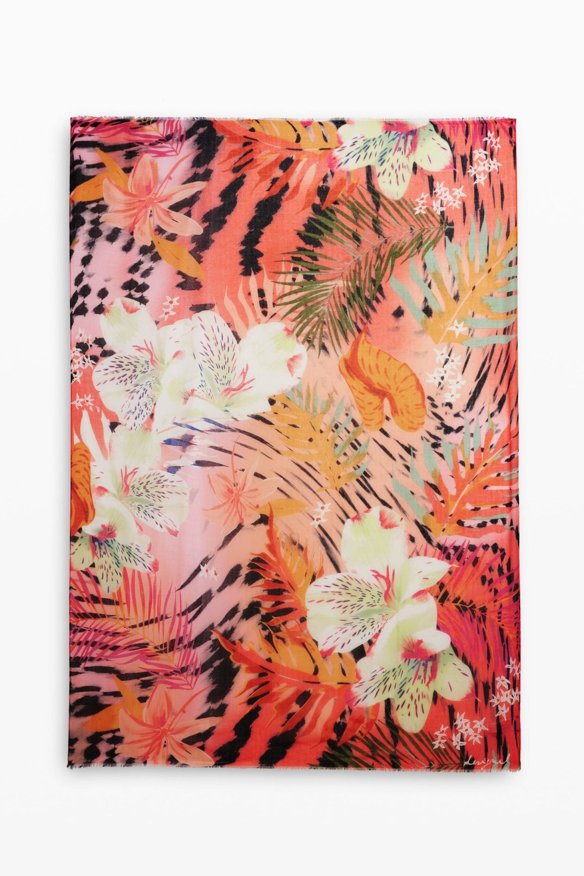 Desigual Rectangular scarf made of lightweight fabric