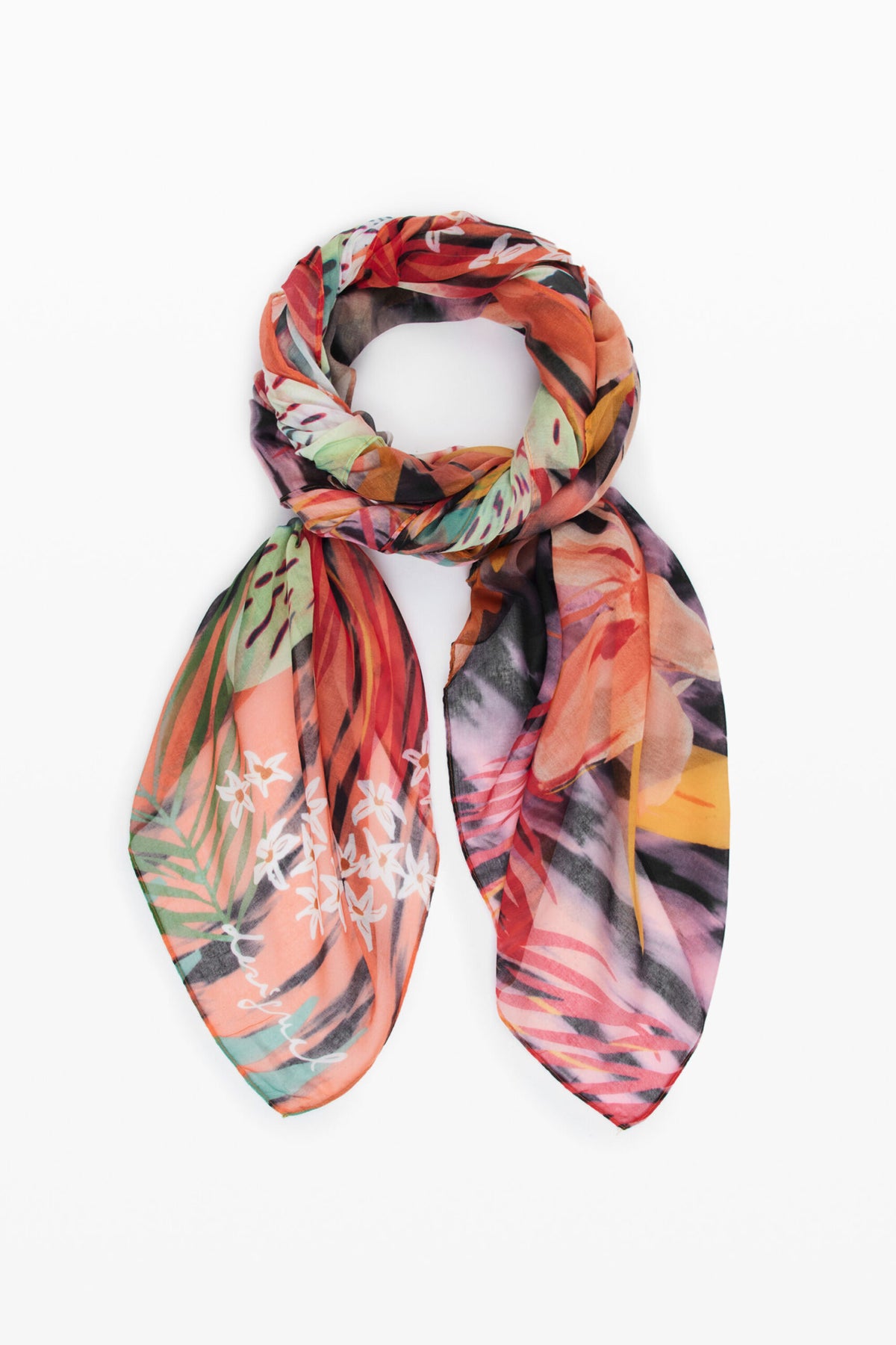 Desigual Rectangular scarf made of lightweight fabric